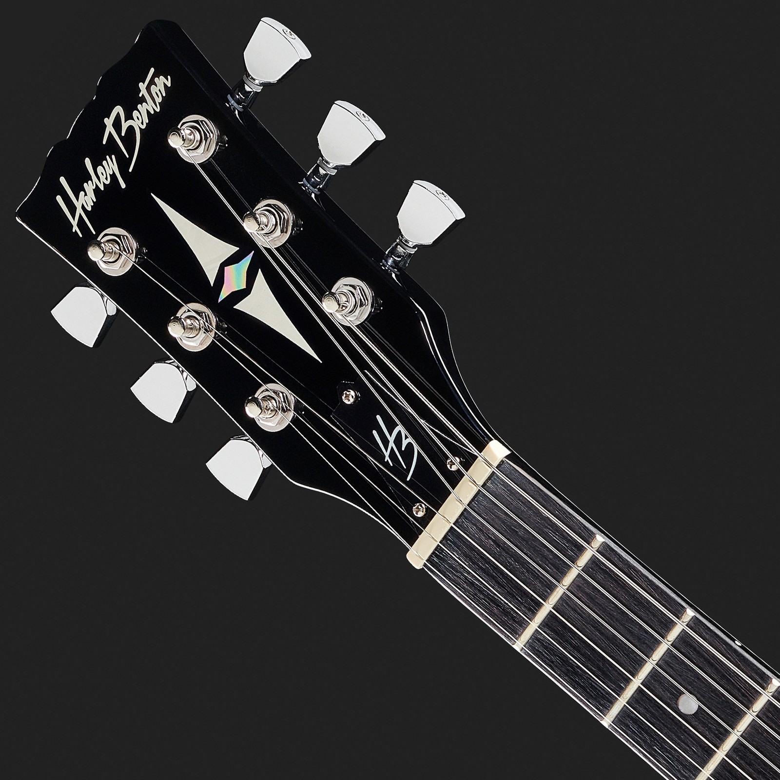 Harley Benton Kopfplatte Logo und Griffbrett mit Dot Inlays