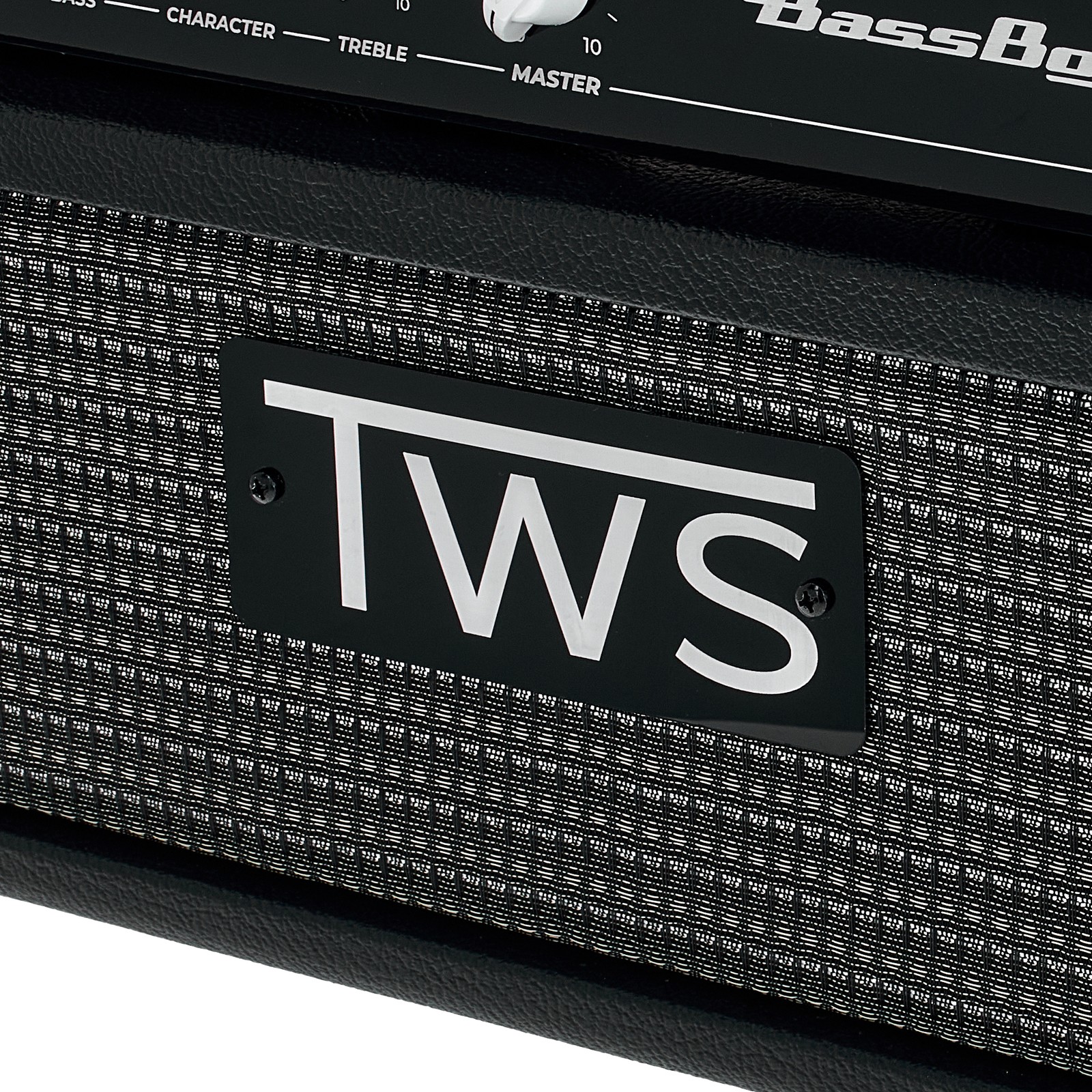 Manufacturer's logo on the TWS BassBoy, all-tube head for bass guitar