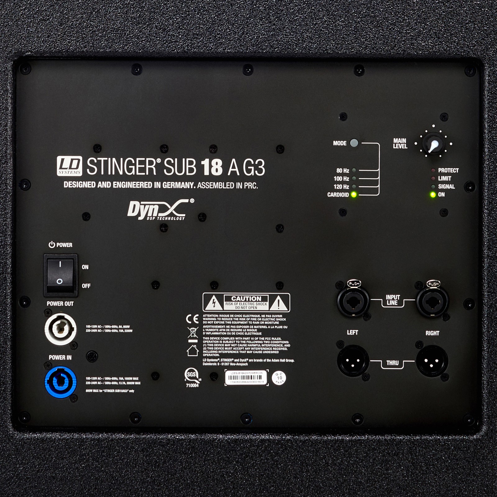 Rückseite des LD Systems Stinger Sub 18A G3