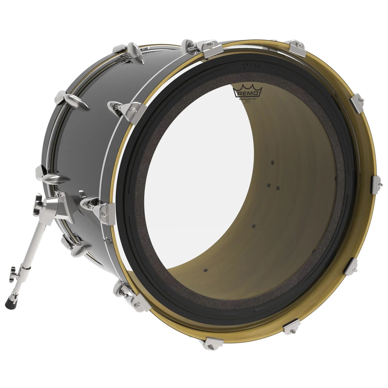 Bassdrum mit Remo SMT Ambassador Clear BD Fell