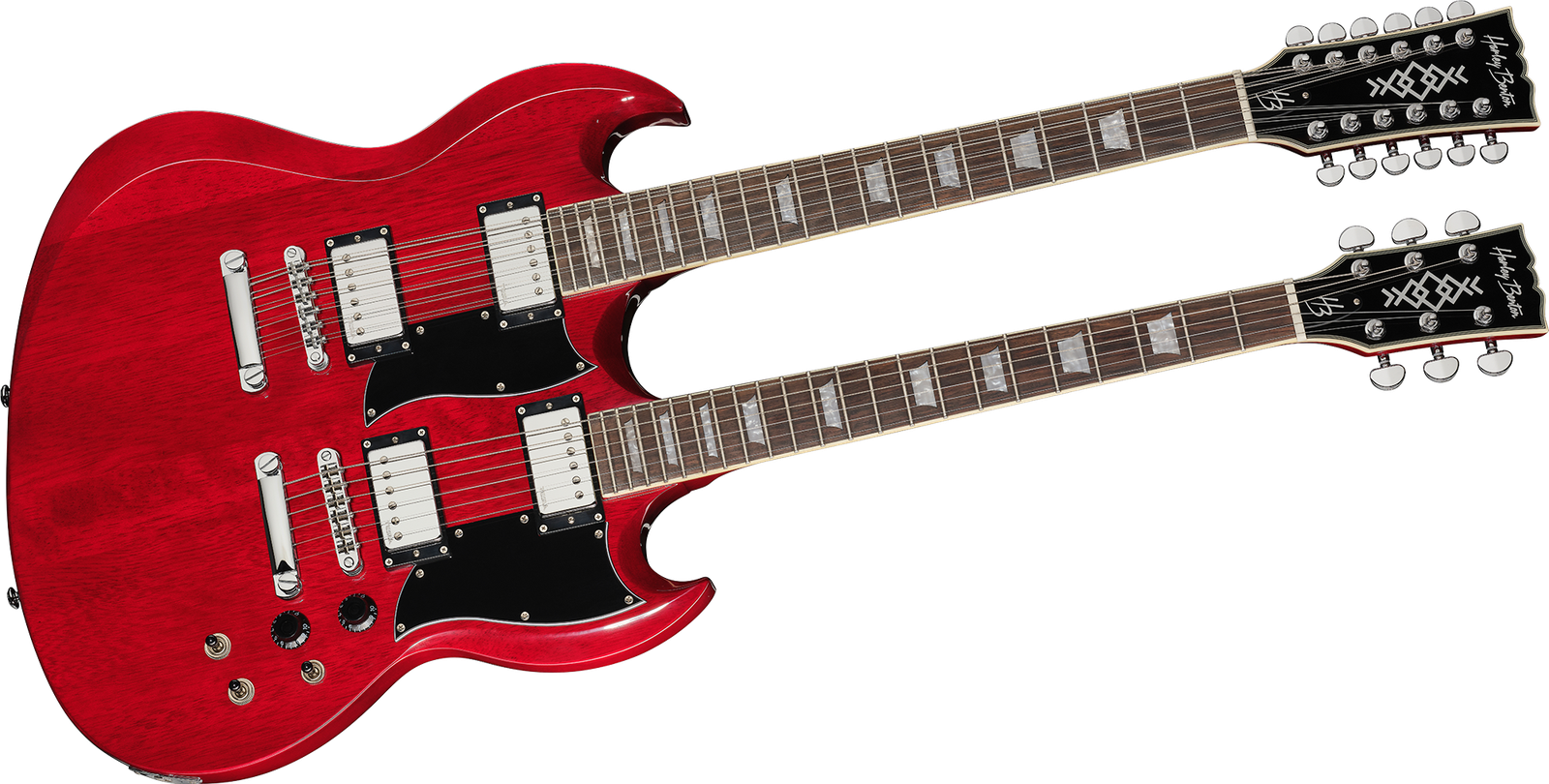 Harley Benton DC-Custom II 612 Cherry 6- und 12-Saiter E-Gitarre