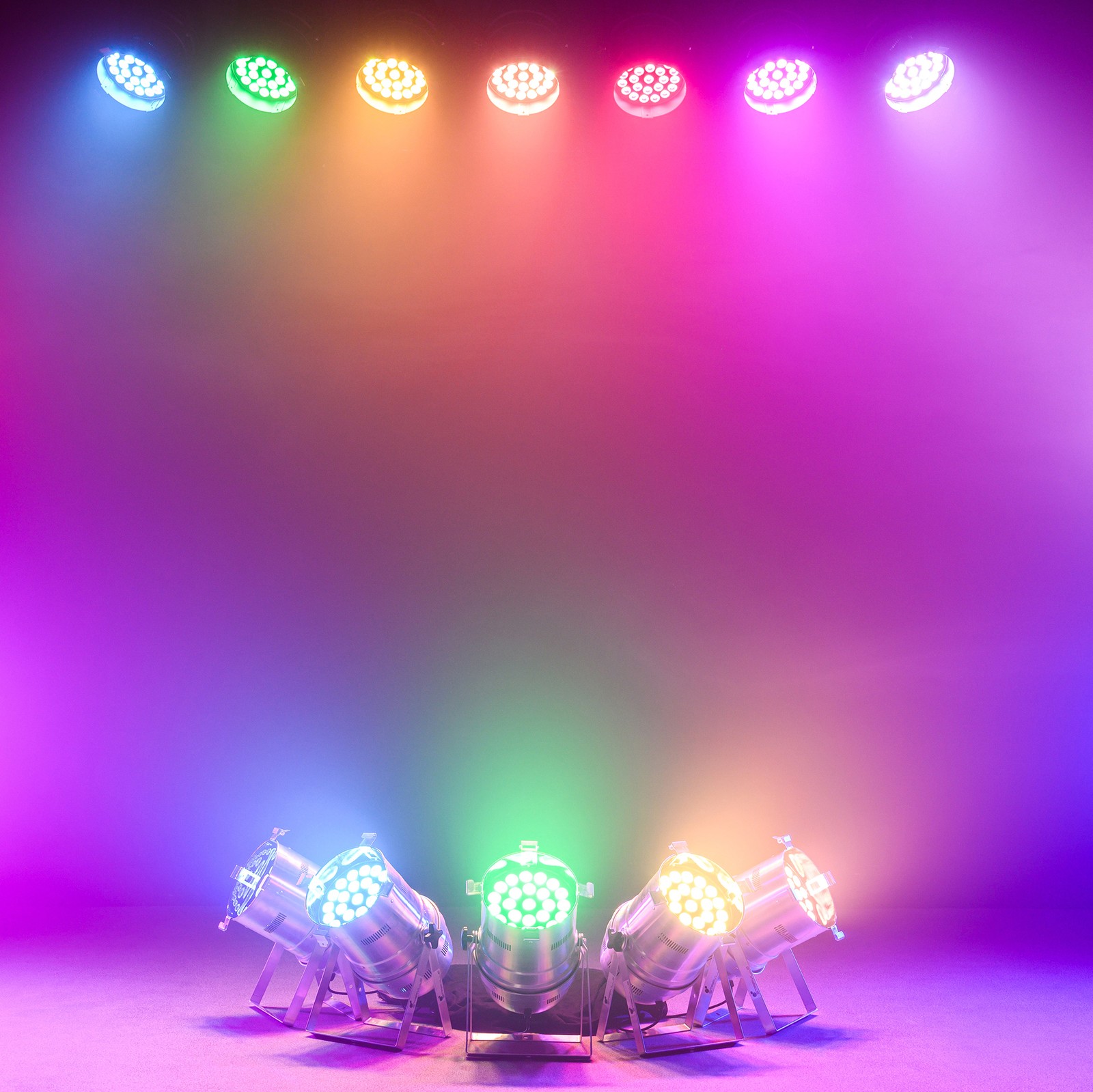 Stairville Big Par 24x12 HEX RGBAW/UV BL – Beispiel