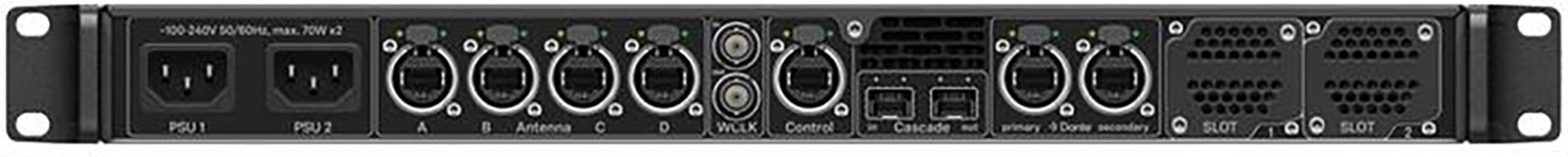 Connexions à l'arrière de la station de base Sennheiser Spectera