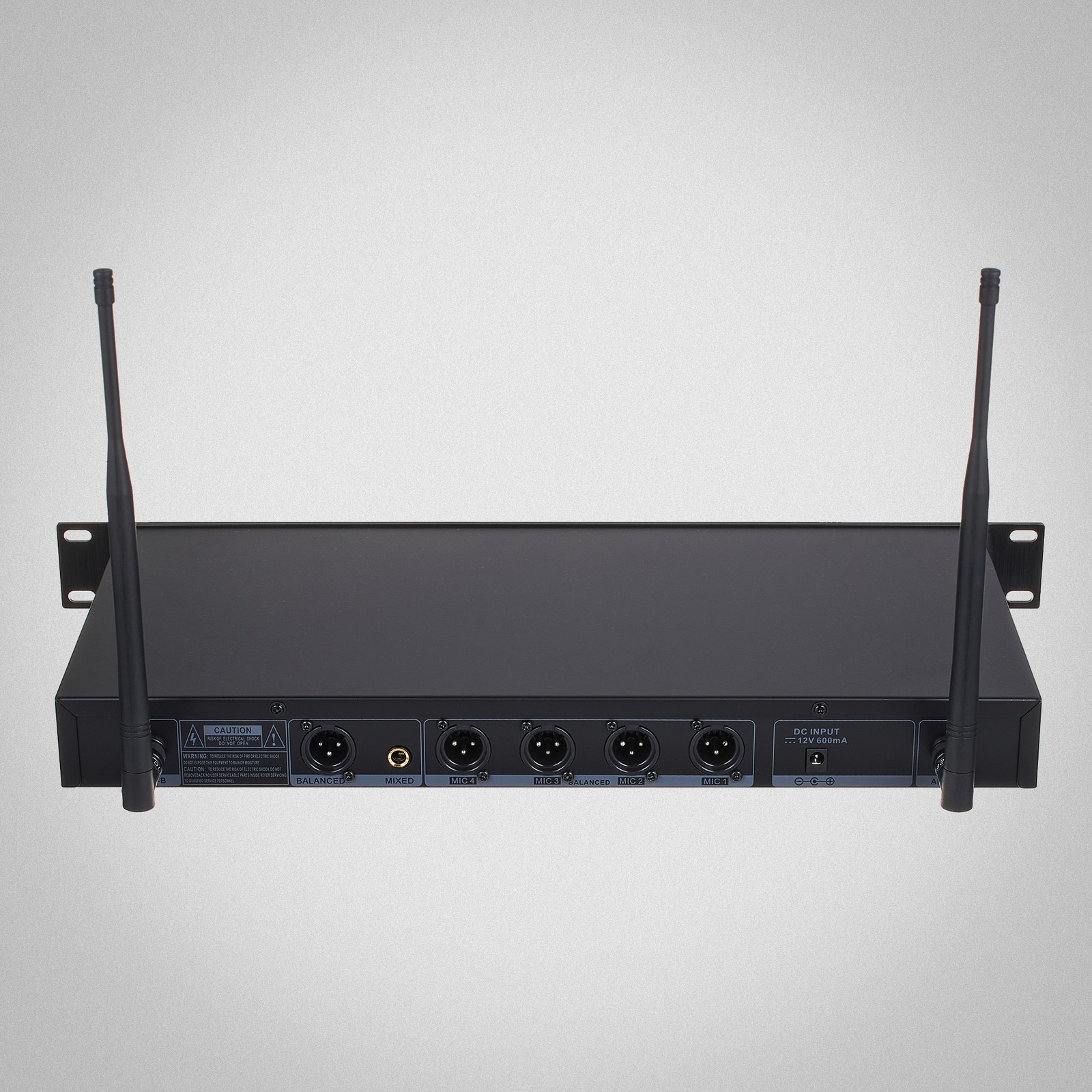 Rückseite des Sirus Quad R 470 4-Kanal UHF Funkempfänger