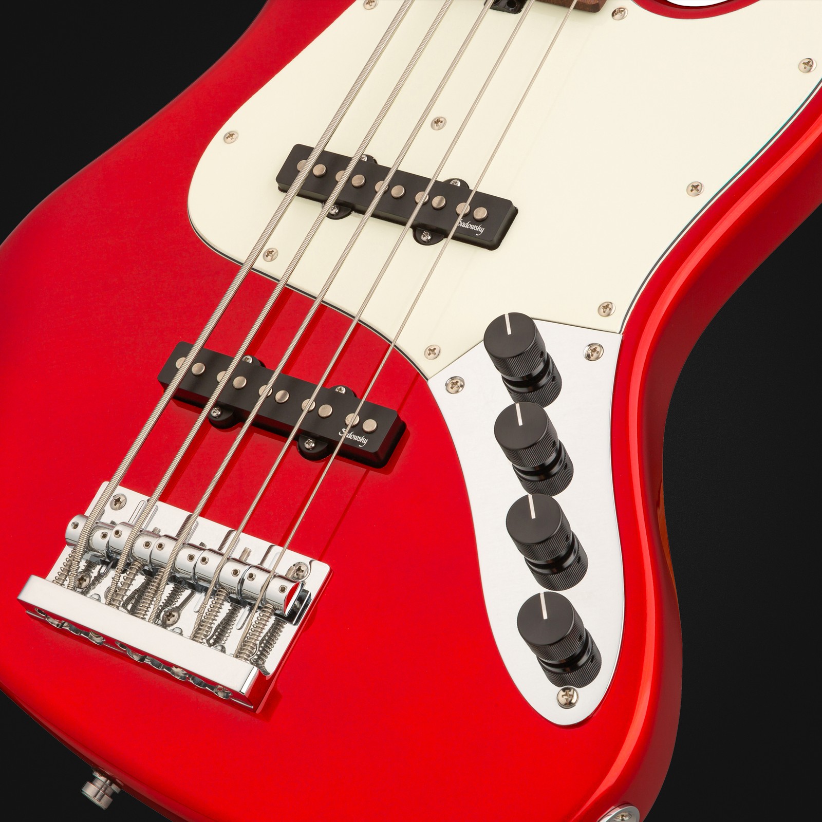 Sadowsky MetroExpress 21 Vintage JJ5 Morado Candy Apple Red, five-string bass guitar, top