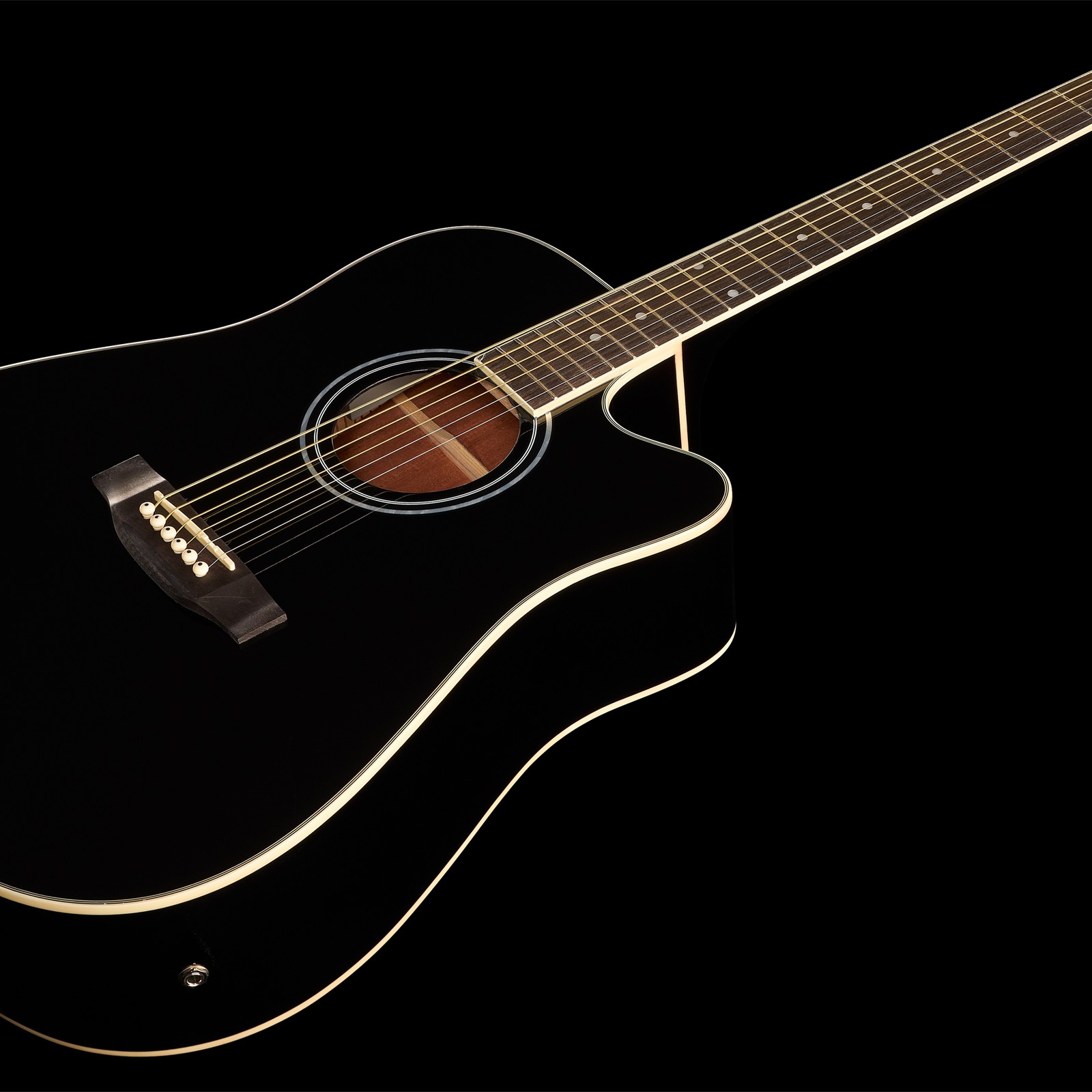 Harley Benton D-120CE BK Westerngitarre mit Tonabnehmer – Detail