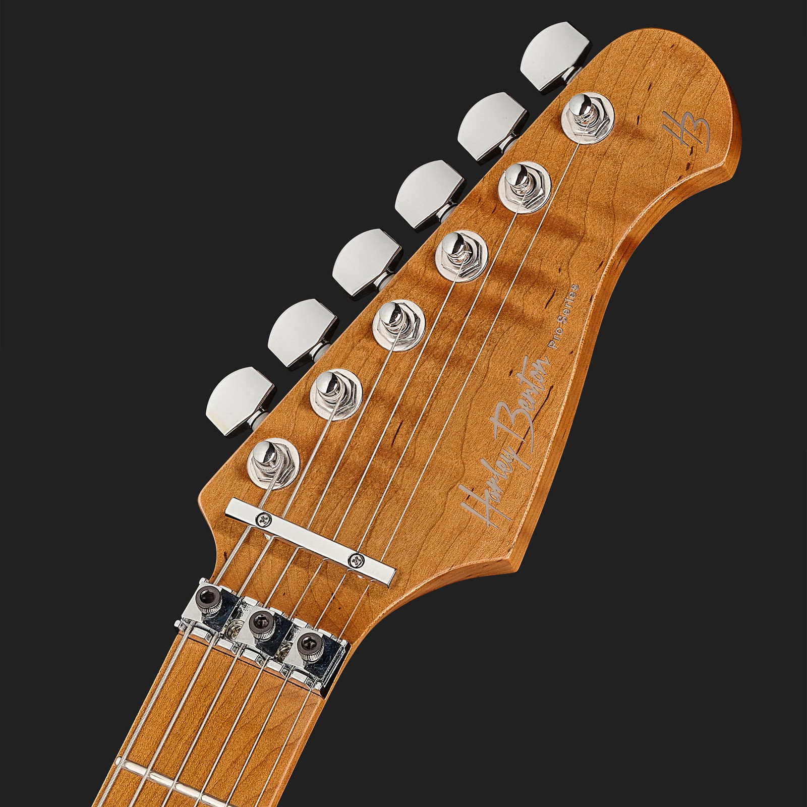 Kopfplatte der Harley Benton ST-80FR MN HH Lime Sparkle