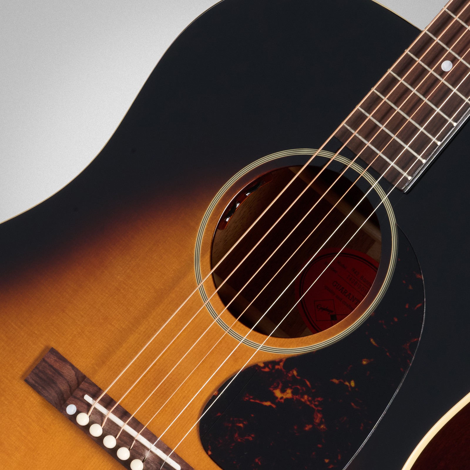 Decke aus massiver Fichte, Epiphone 1942 Banner J-45 Reis. VS IBC