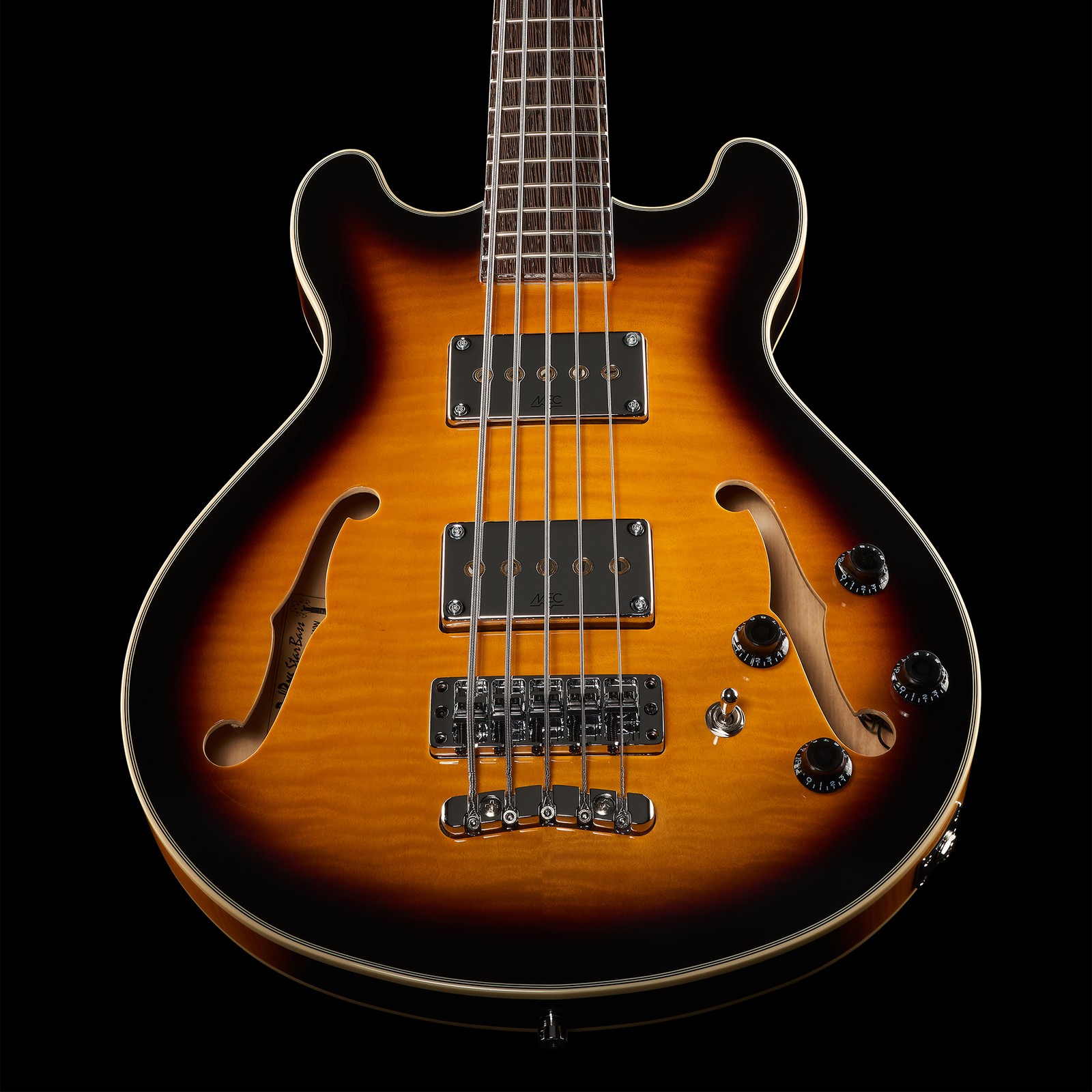 Warwick RB Star Bass 5 VSTHP, five-string semihollow bass guitar, top