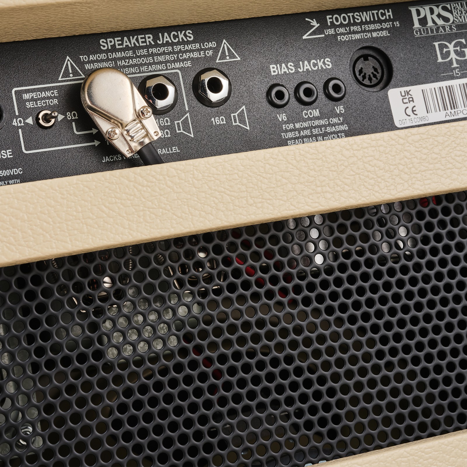 Detail auf der Rückseite des PRS DGT 15 Combo