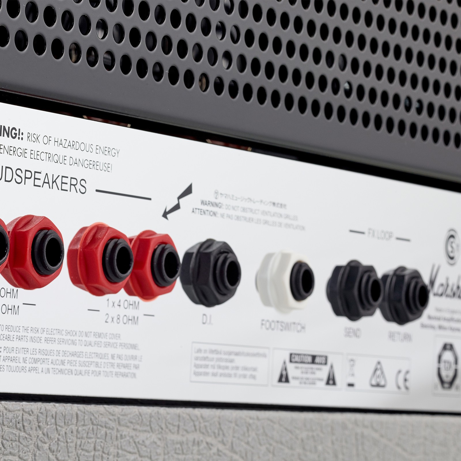 Anschlüsse des Vollröhren E-Gitarren Topteil,  2525H Mini Silver Jubilee