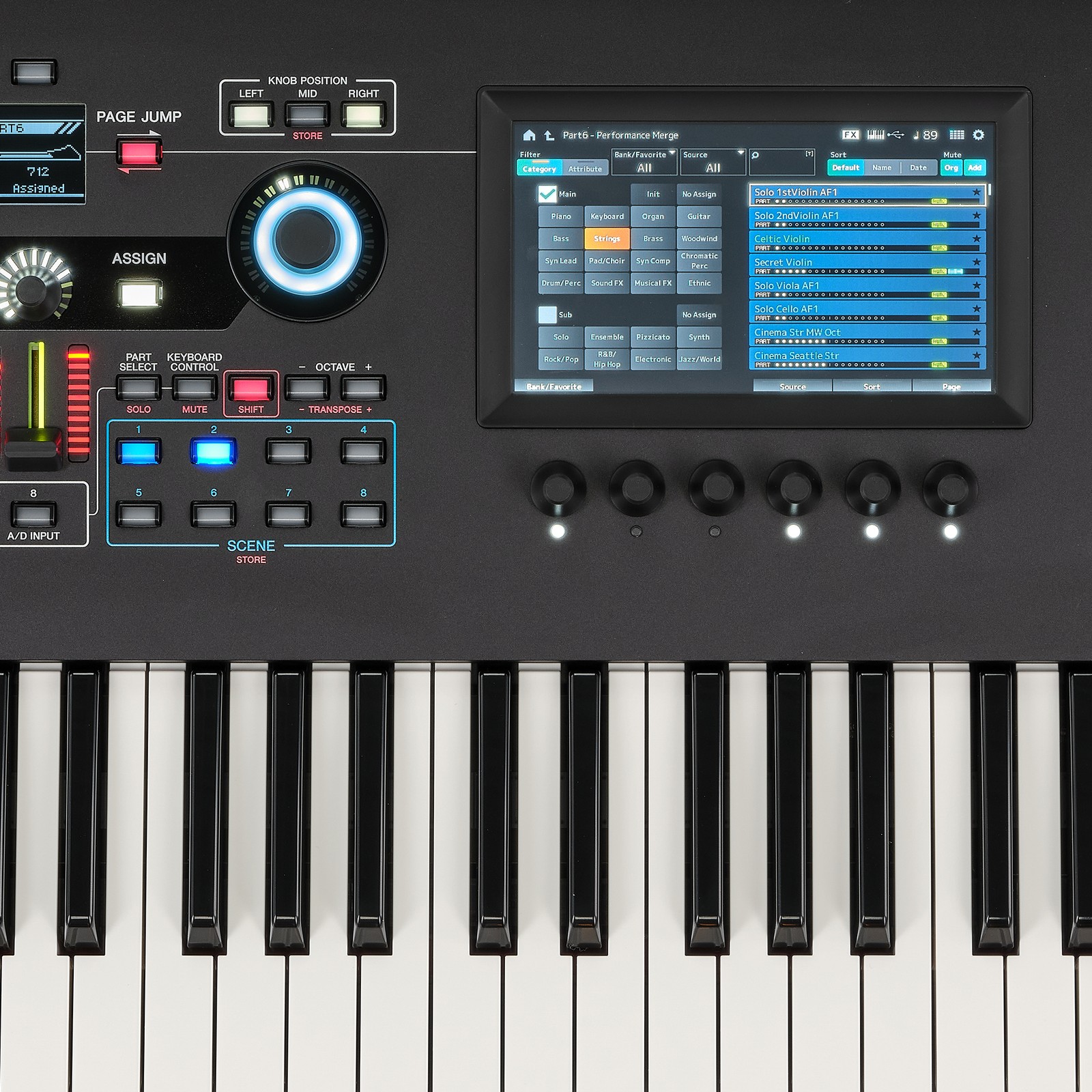 Yamaha Montage M6, Detail der Synthesizer-Workstation mit 61 Tasten (FSX) 