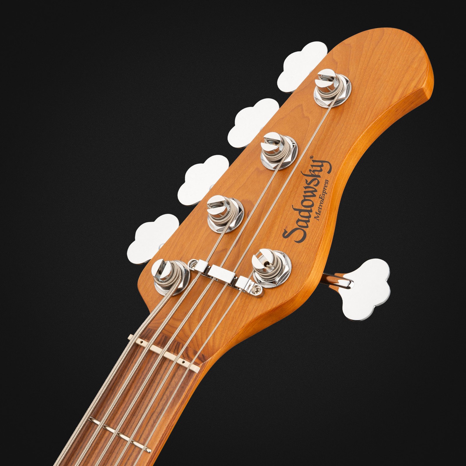 Sadowsky MetroExpress 21 Vintage JJ5 Morado Sage Green, five-string bass, headstock