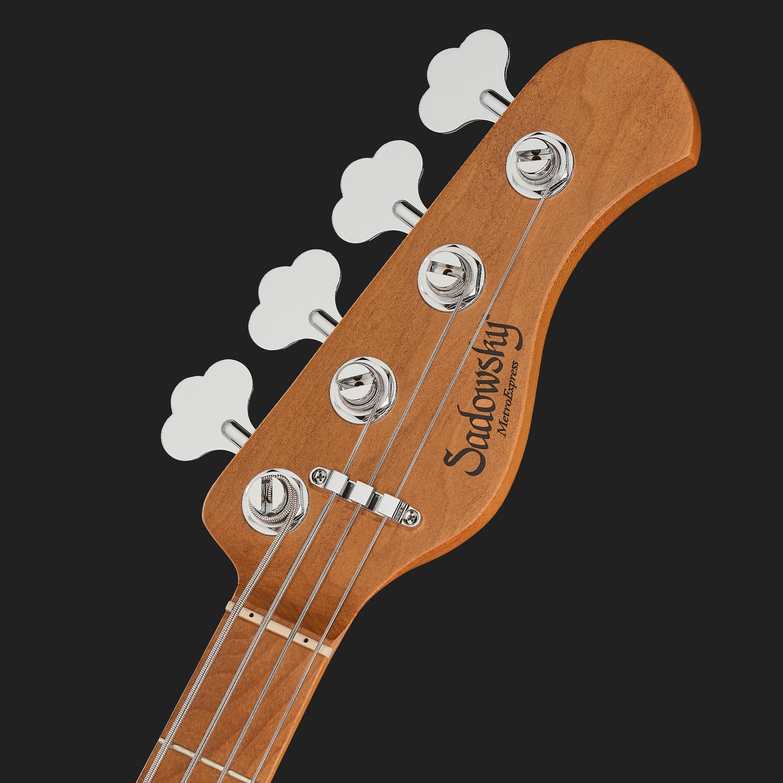 Headstock, Sadowsky MetroExpress 21 Vintage M4 Maple Champagne, electric bass guitar
