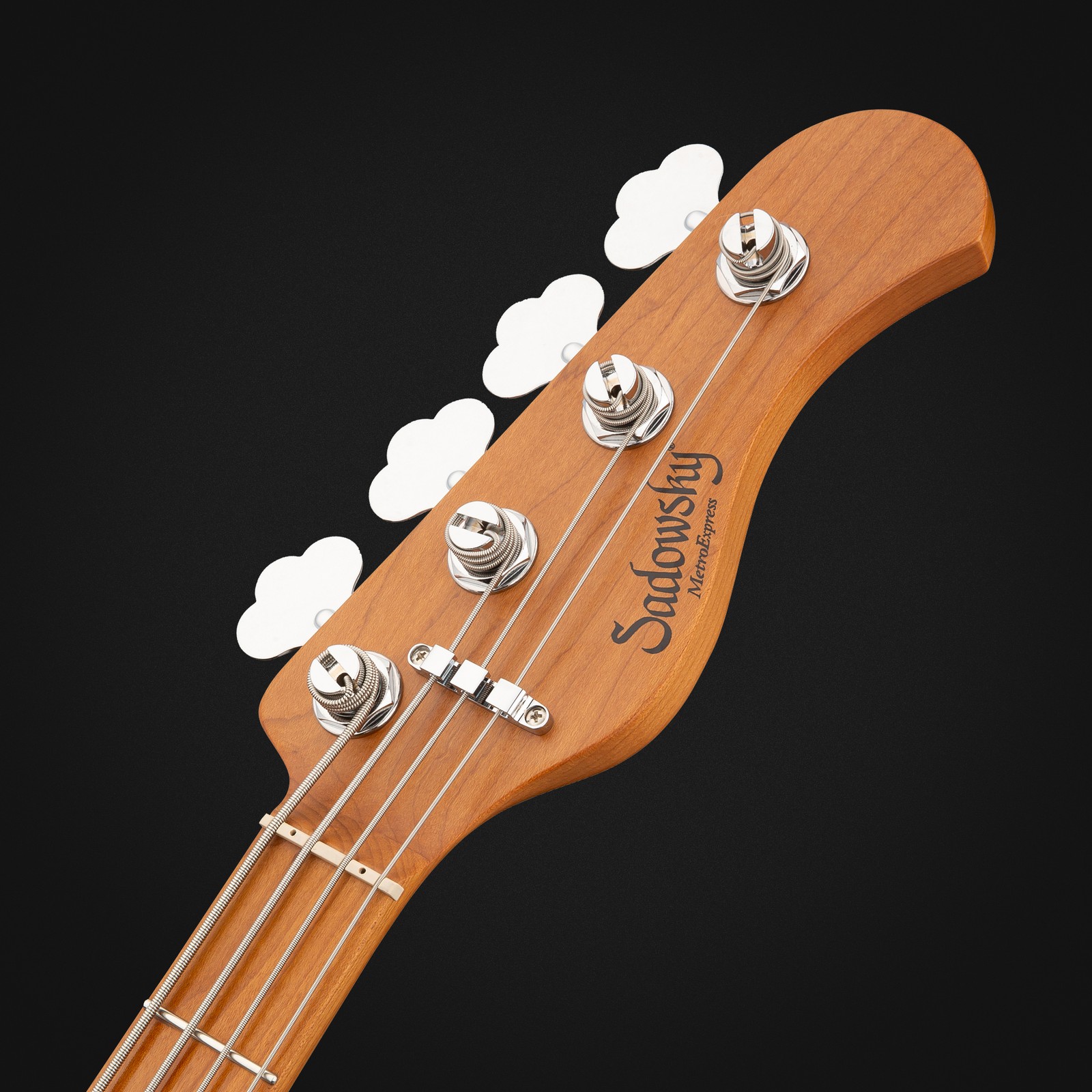 Headstock, Sadowsky MetroExpress 24-4 Modern Maple Candy Orange, bass guitar