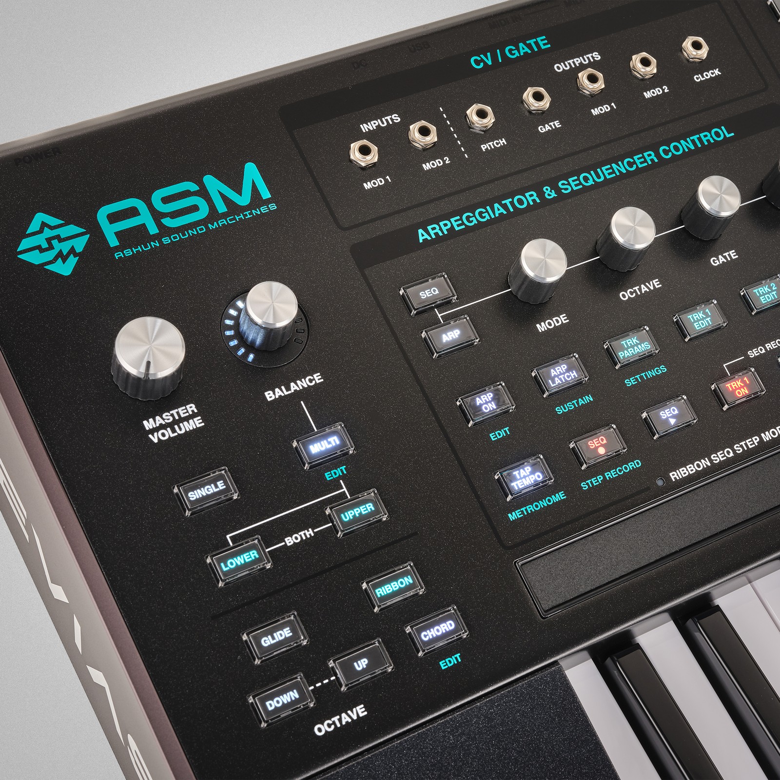 Logo auf dem ASM Leviasynth Keyboard