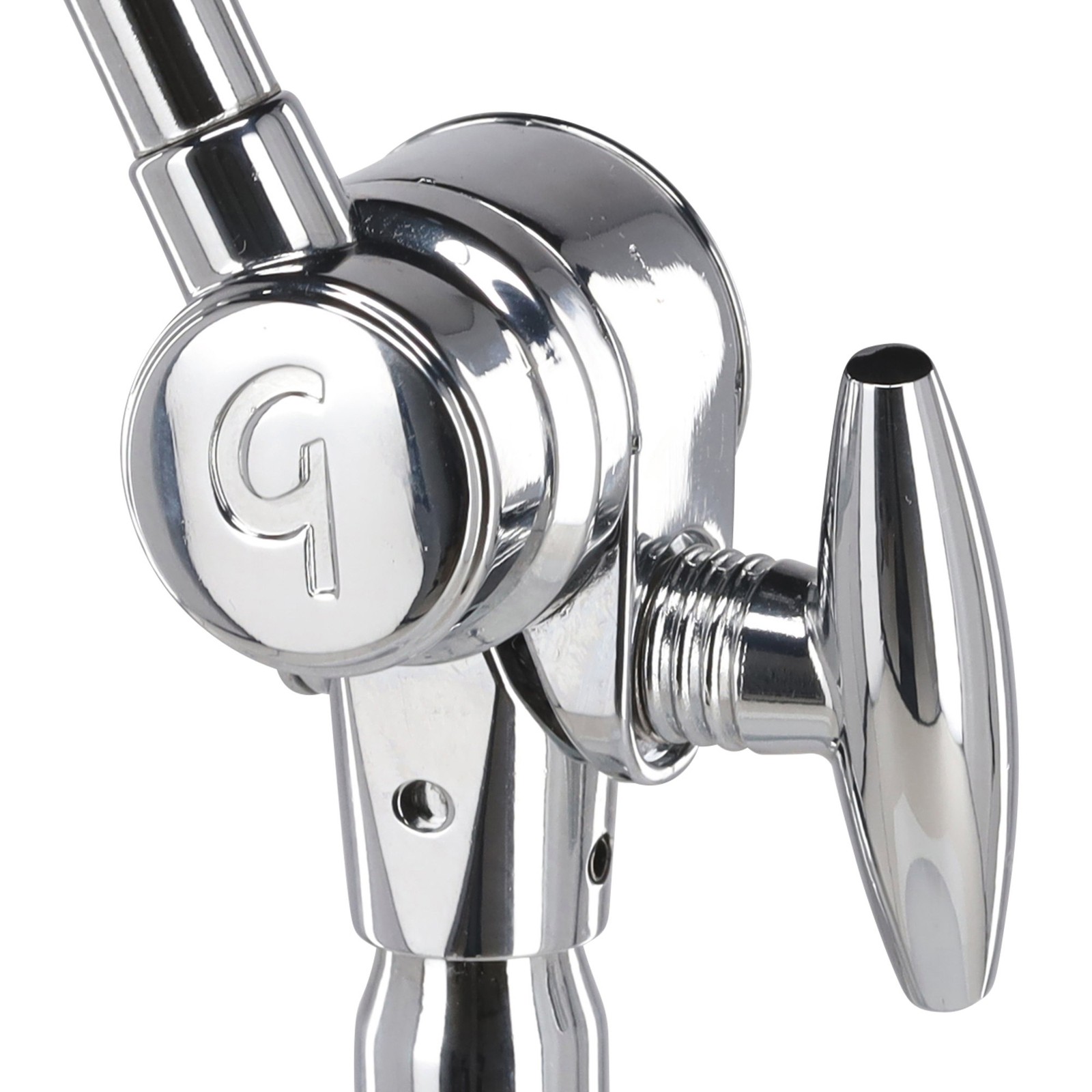 Gretsch Logo auf dem Schrägsteller des Explorer Cymbal Stands