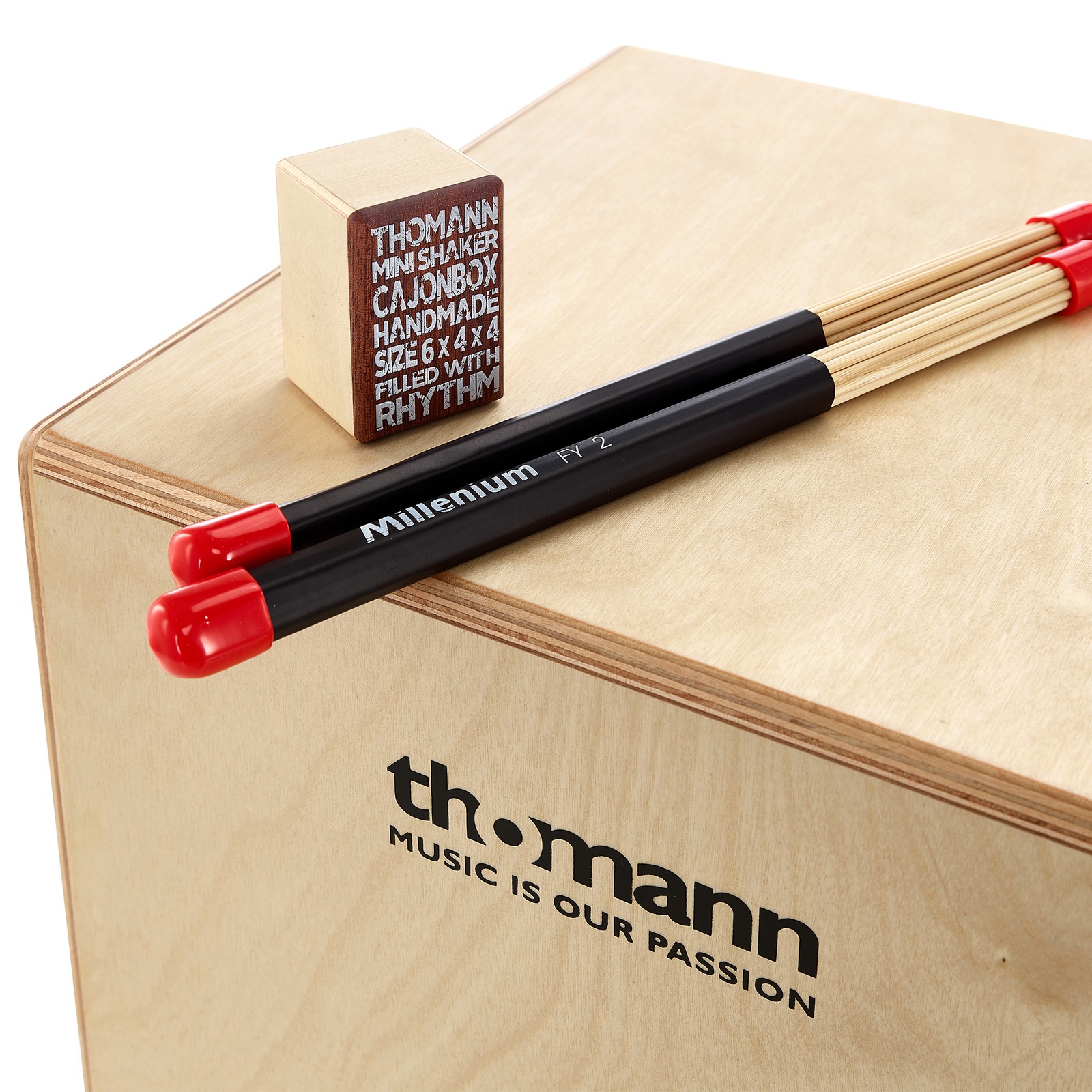 Thomann Cajon Drumset, Logo auf Cajon