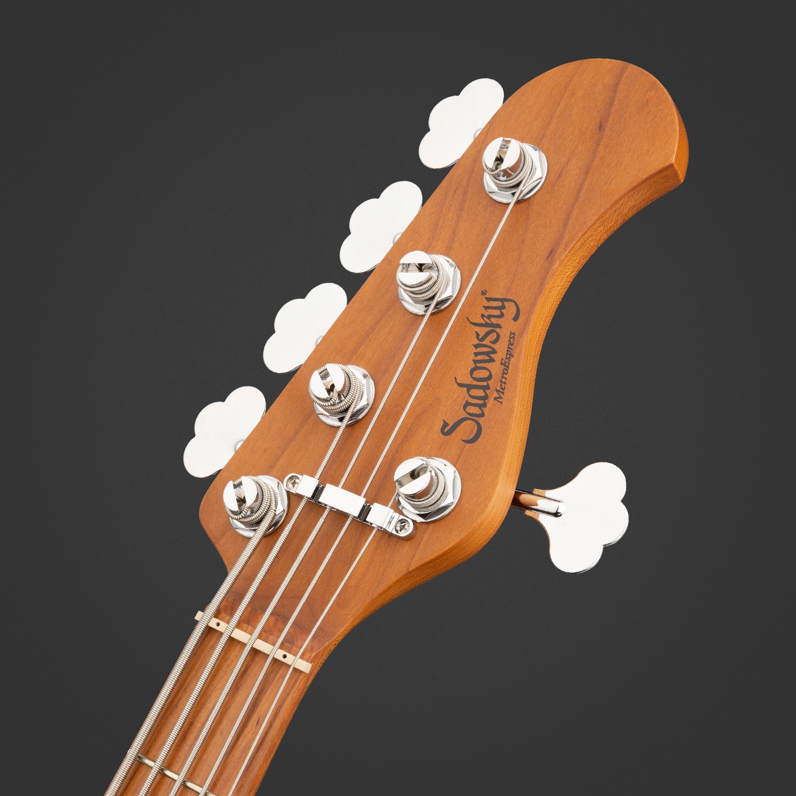 Sadowsky MetroExpress 21 Vintage JJ5 Morado Black, five-string bass guitar, headstock