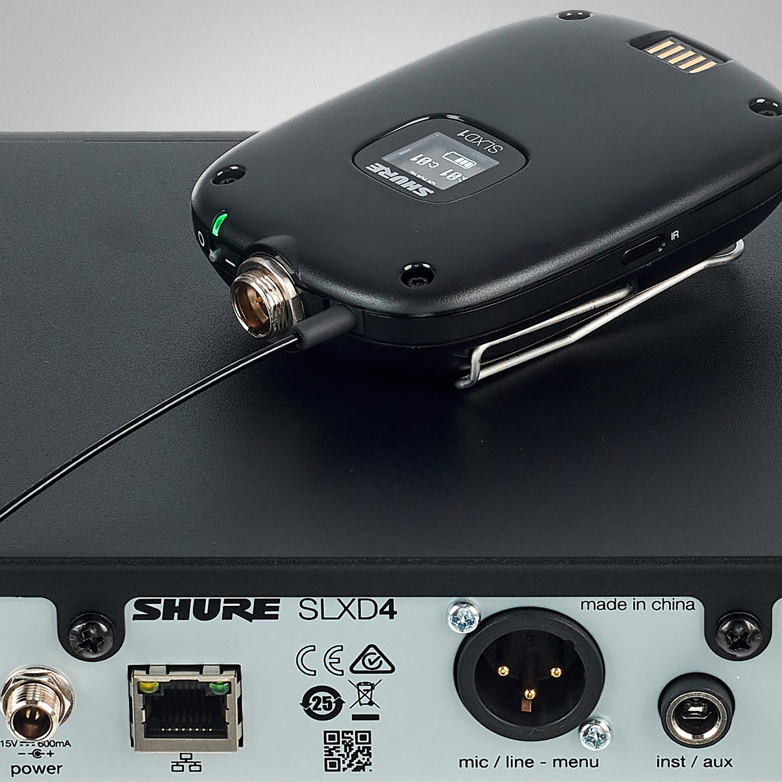 Shure SLXD14E G59, Detail Rückseite