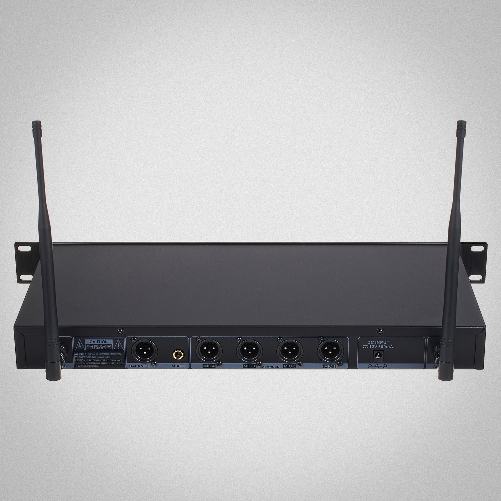 Rückseite des Sirus Quad R 470 4-Kanal UHF Funkempfänger