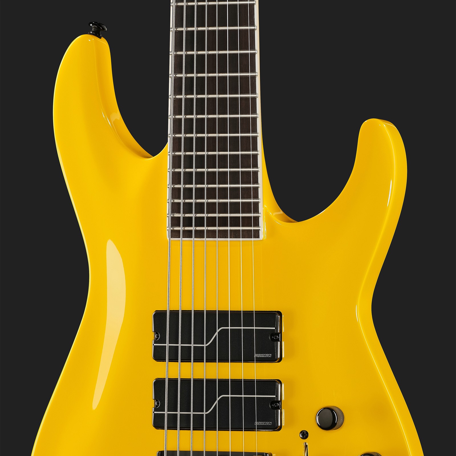 Fishman Pickups der ESP LTD SC-608 Baritone YEL E-Gitarre