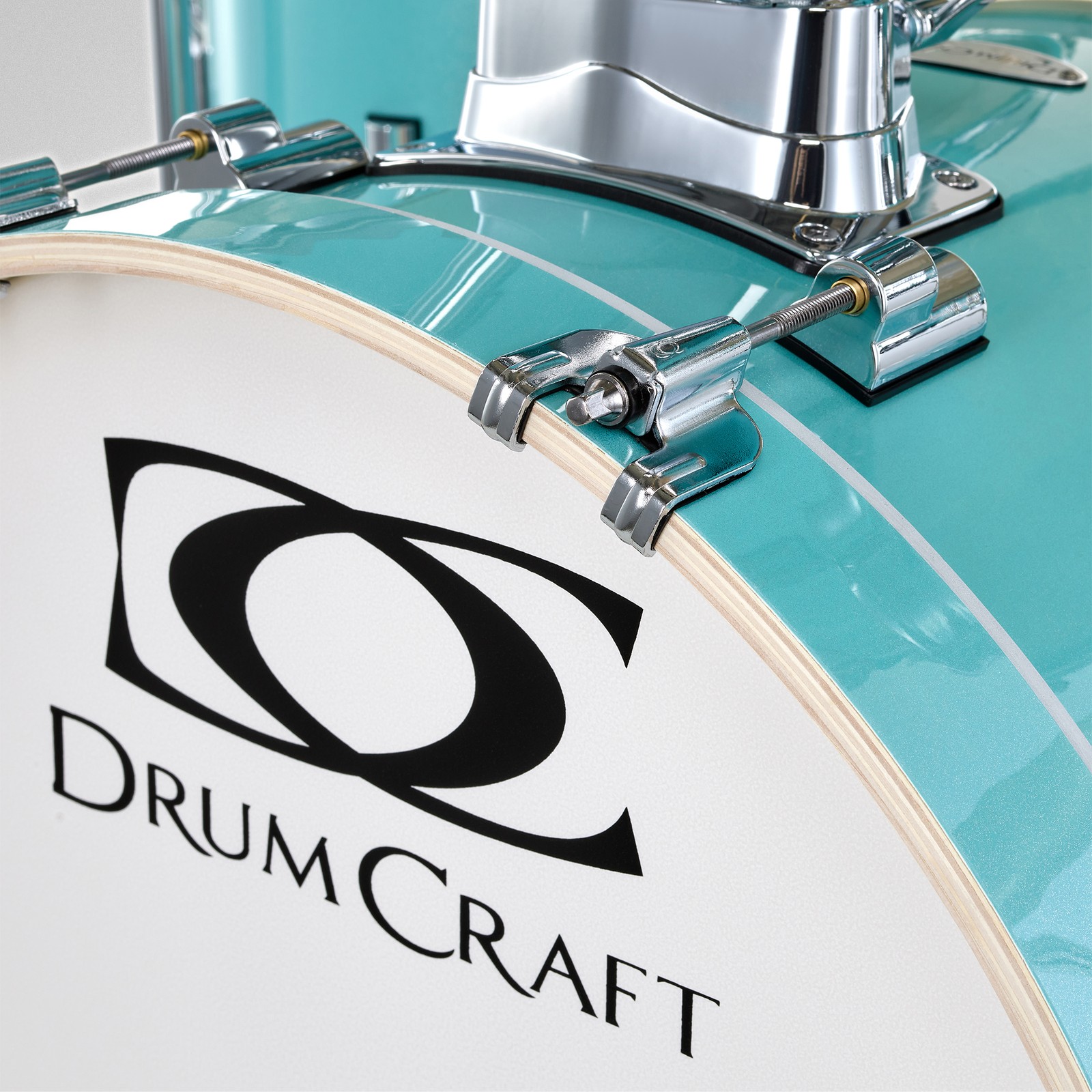 Logo auf der Bass Drum des DrumCraft Series 3 Junior Sets TQS