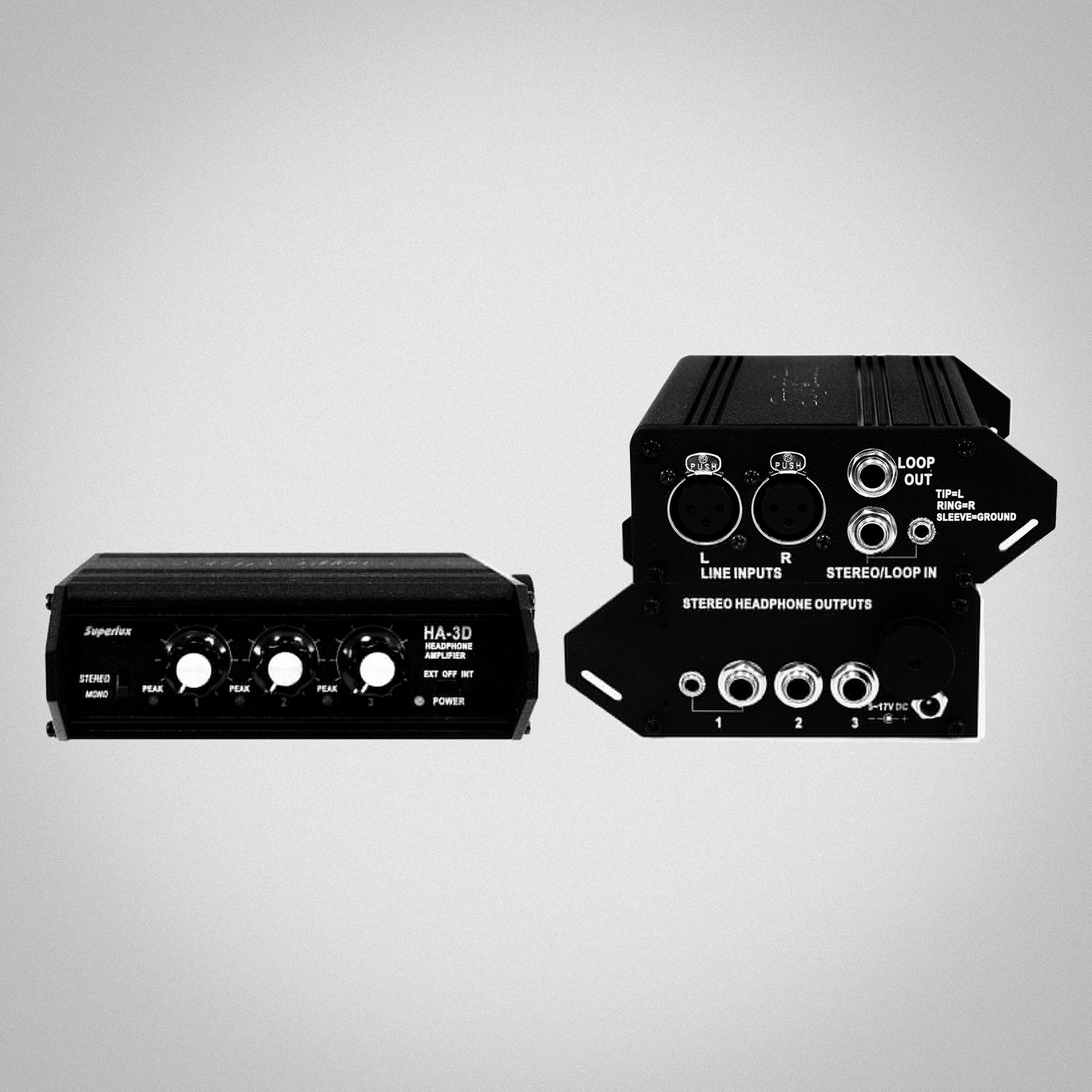 Anschlüsse des Superlux HA3D