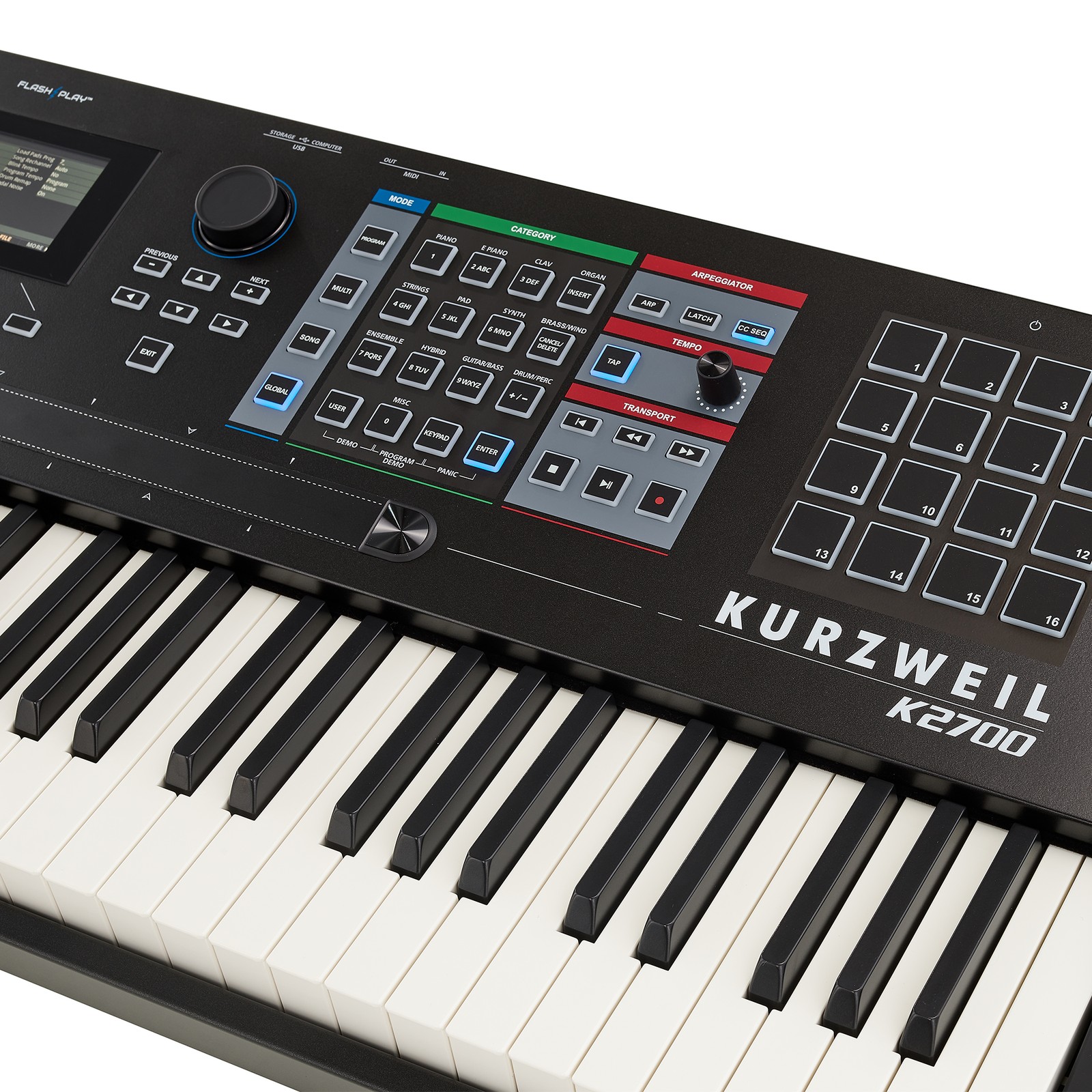 Kurzweil K2700, Logo auf Vorderseite