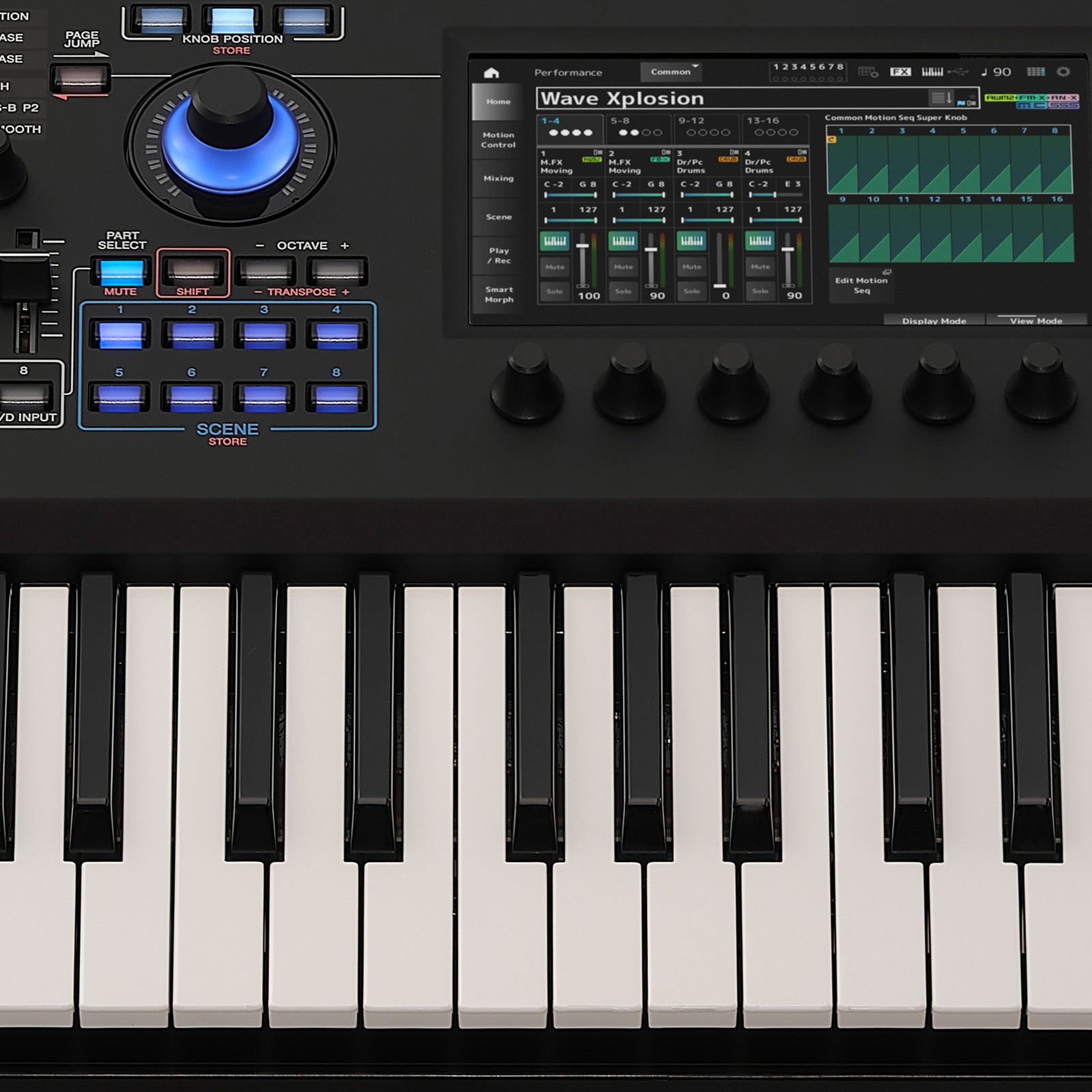 Detail des Yamaha MODX M6