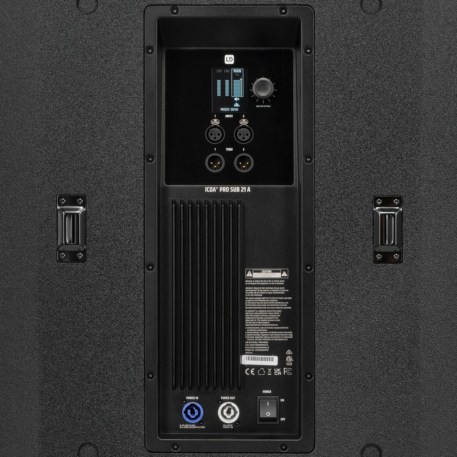 LD Systems ICOA SUB Pro 21 A, Rückseite
