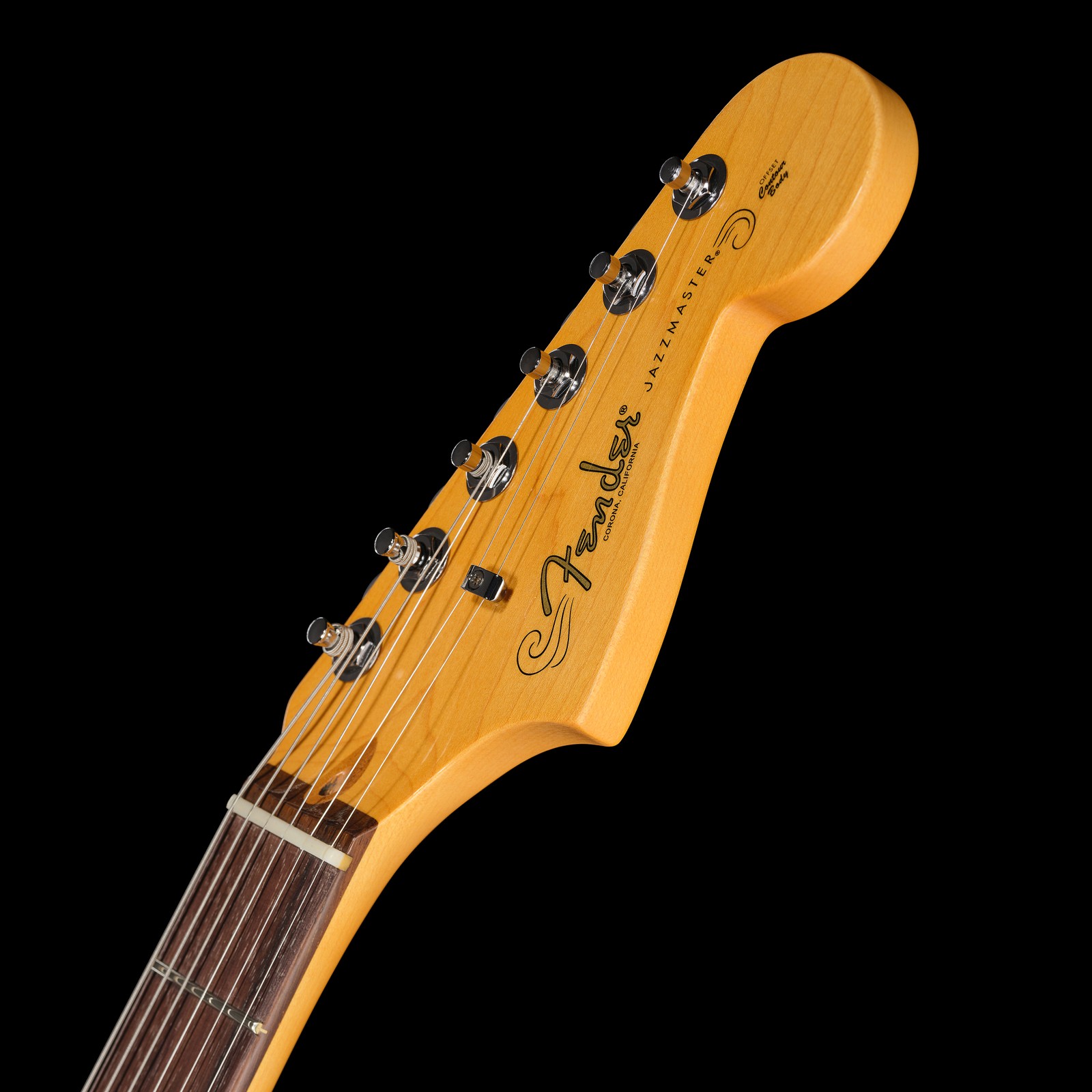 Kopfplatte der Fender AM Pro II Jazzmaster 3TSB E-Gitarre