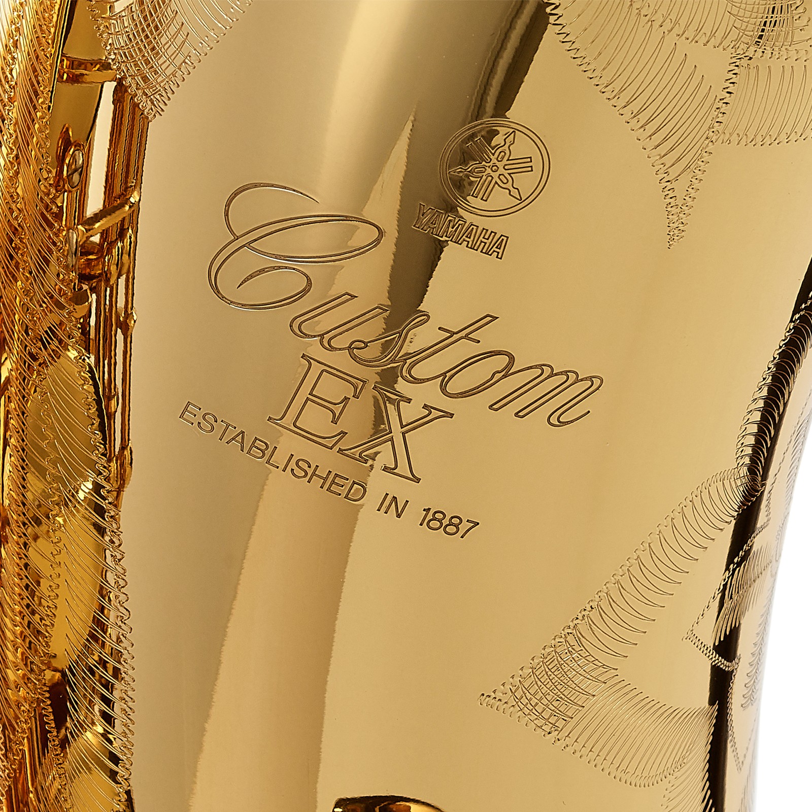 Yamaha YTS-875 EX, Detail mit graviertem Logo