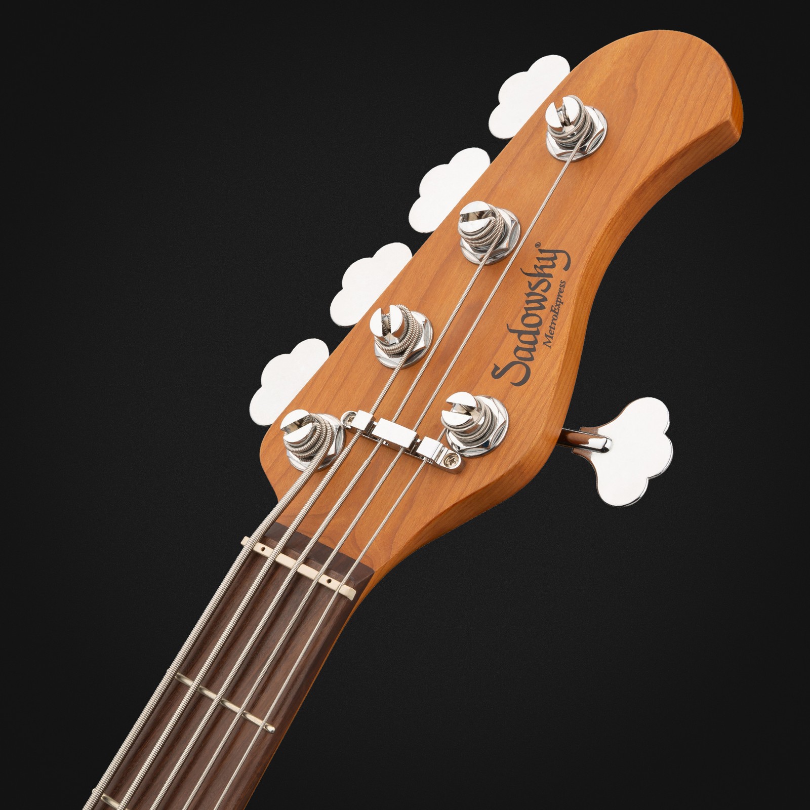 Headstock, Sadowsky MetroExpress 24 Modern 5 Morado Ocean Blue, five-string bass guitar