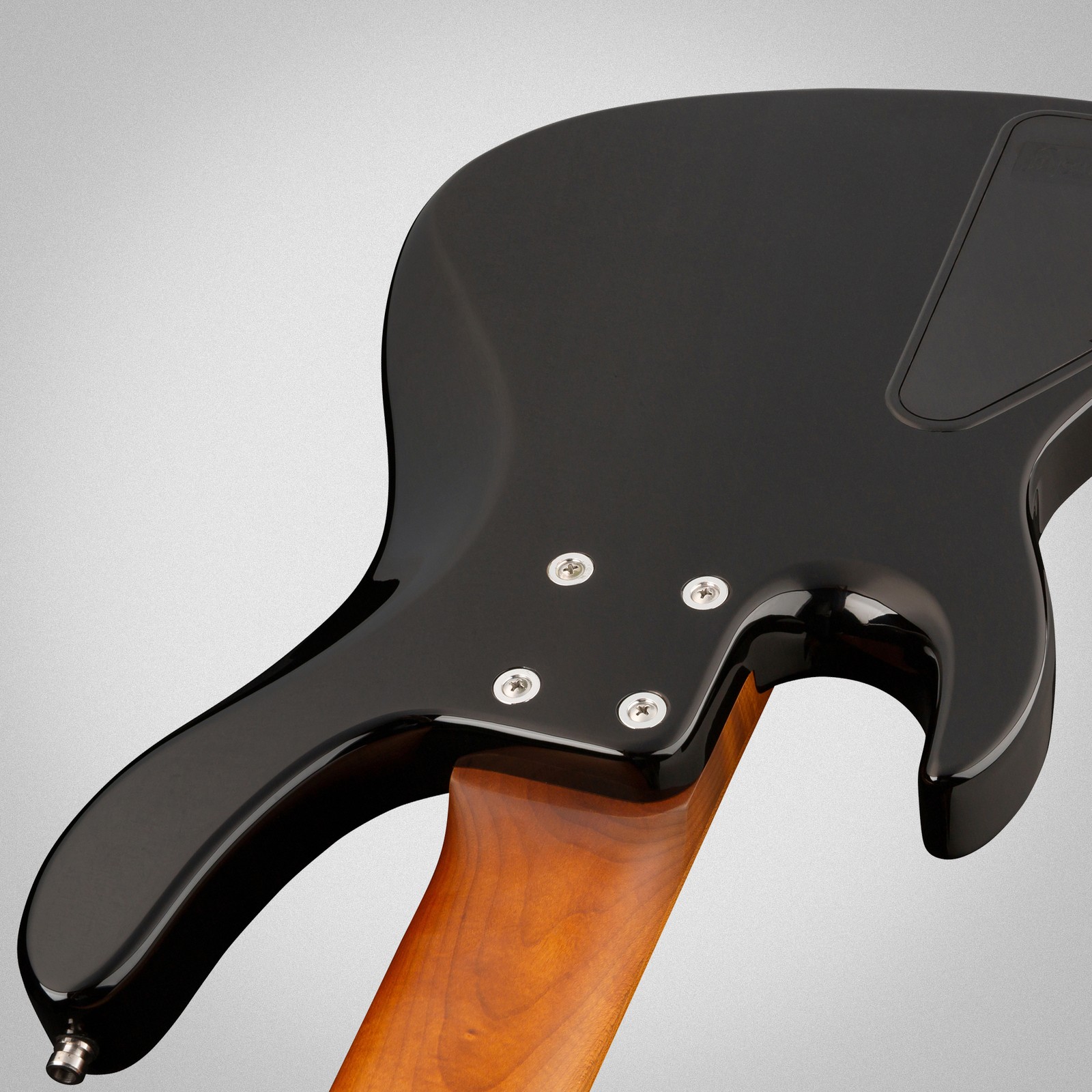 Rear view, Sadowsky MetroExpress 24 Modern 5 Maple Black, five-string bass guitar