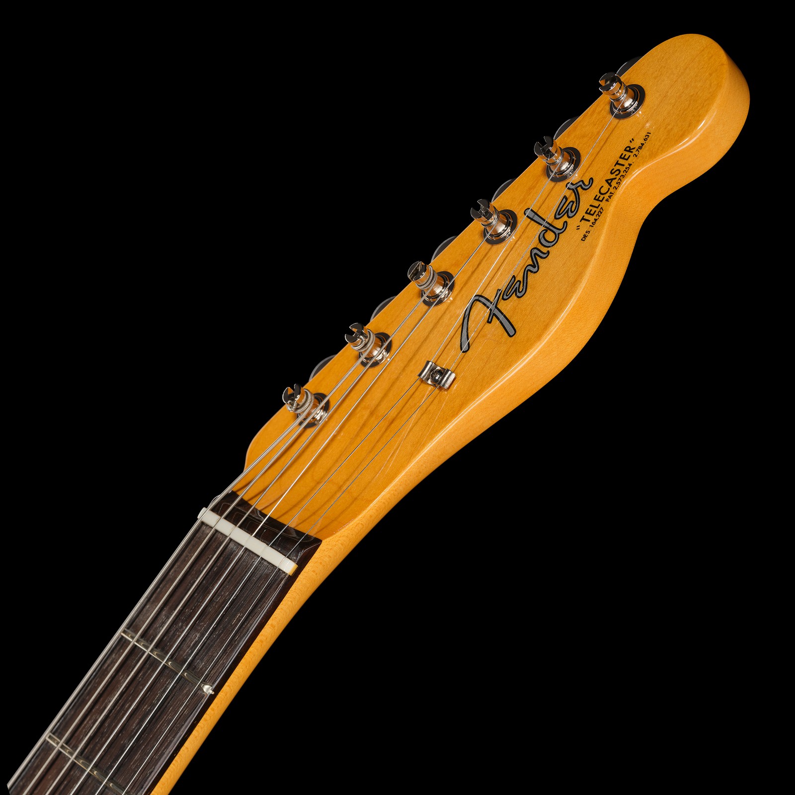 Kopfplatte der E-Gitarre, Fender AV II 63 TELE RW RED TRANS