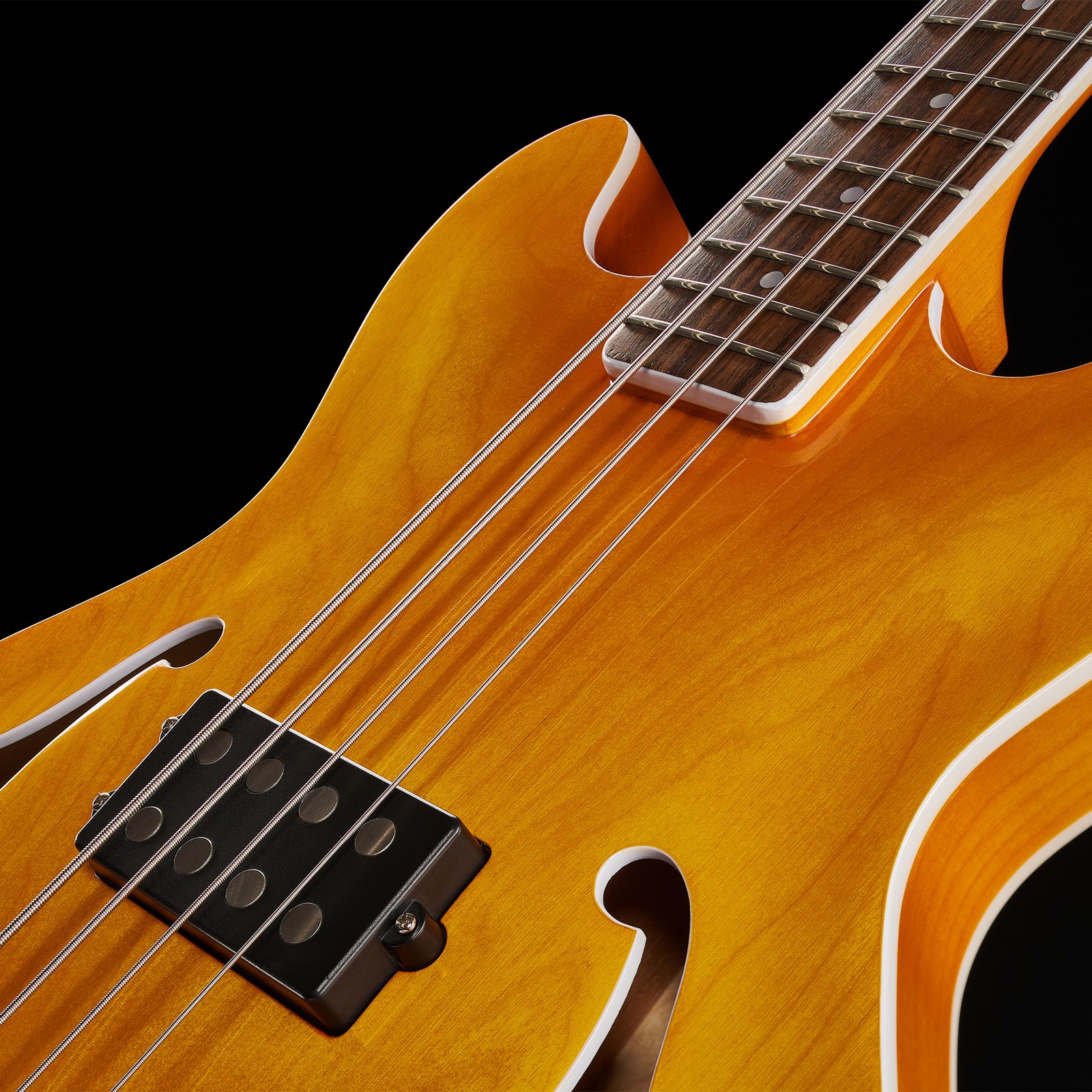 Korpus vom Semiakustik E-Bass Harley Benton HB-50 Vintage Orange