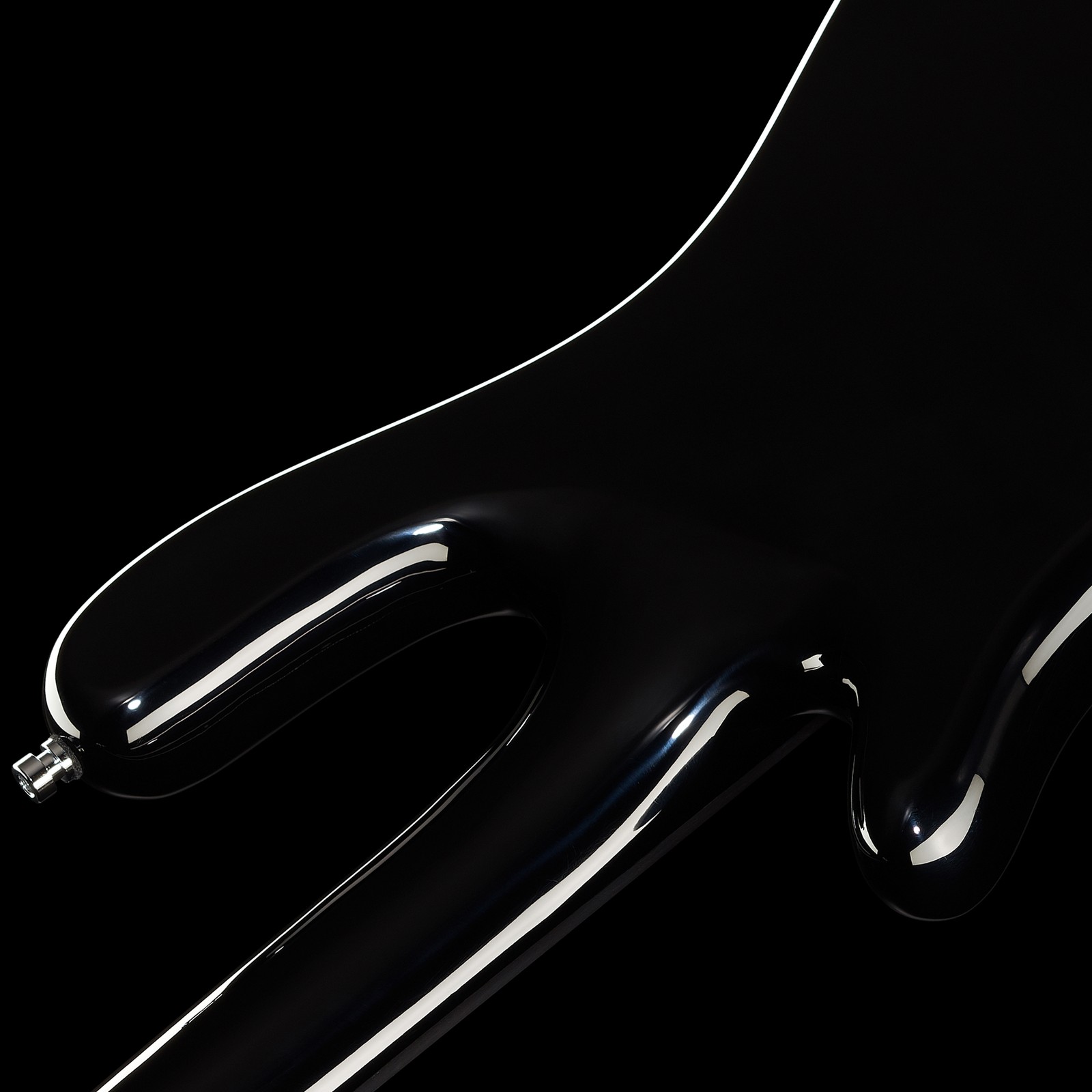 Rear view, Warwick RockBass Streamer Neckthru 4 Fretless Black, fretless bass guitar