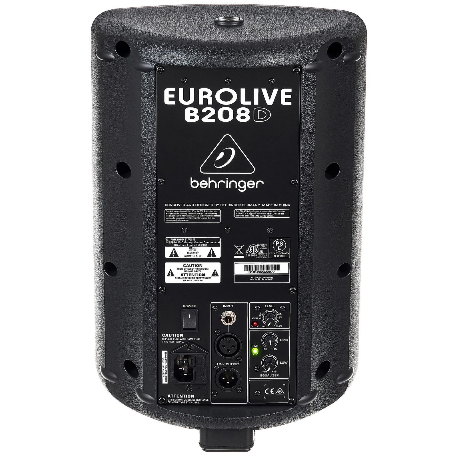 Behringer B208D BK, Rückseite