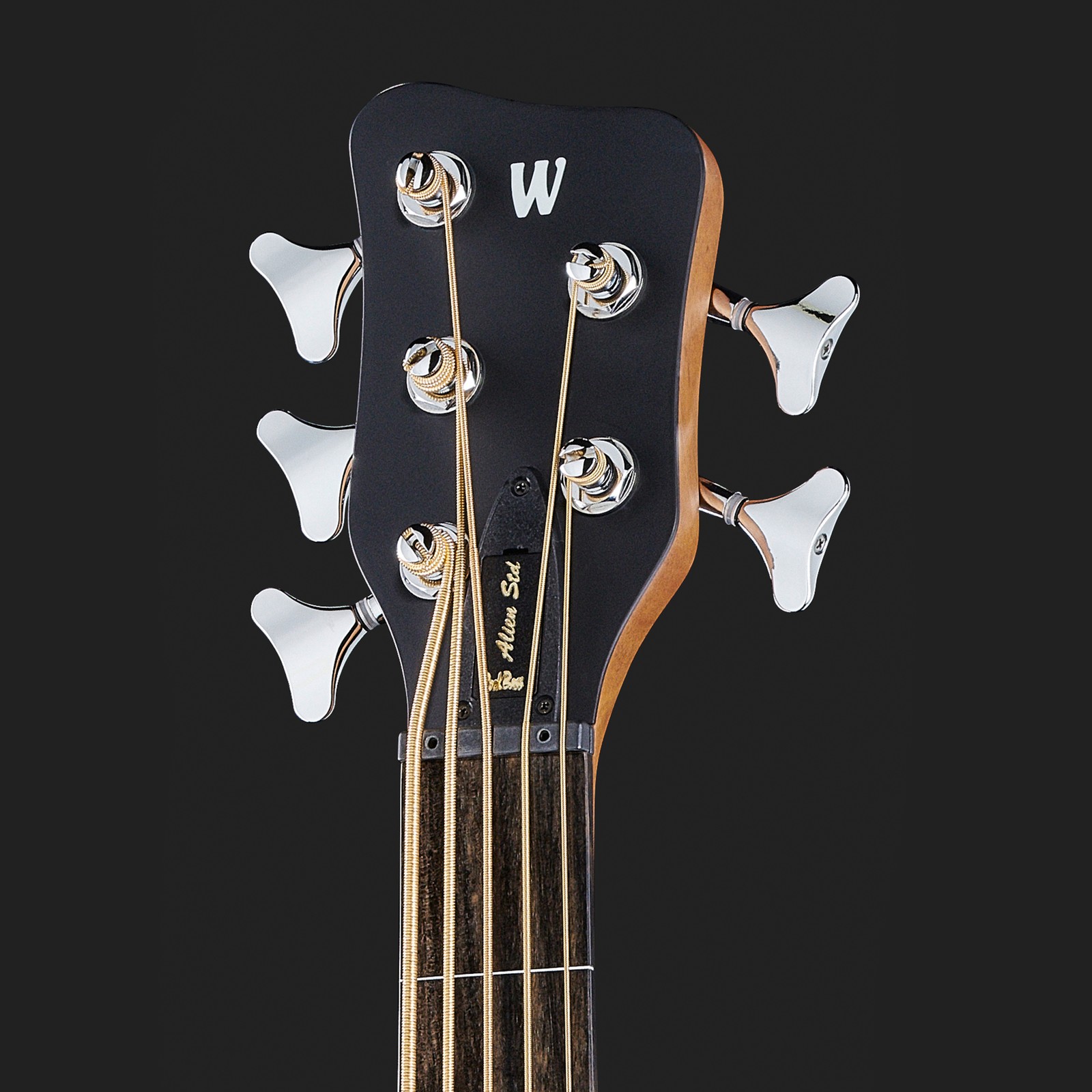 Headstock, Warwick RockBass Alien Standard 5 Black Fretless, five-string bass