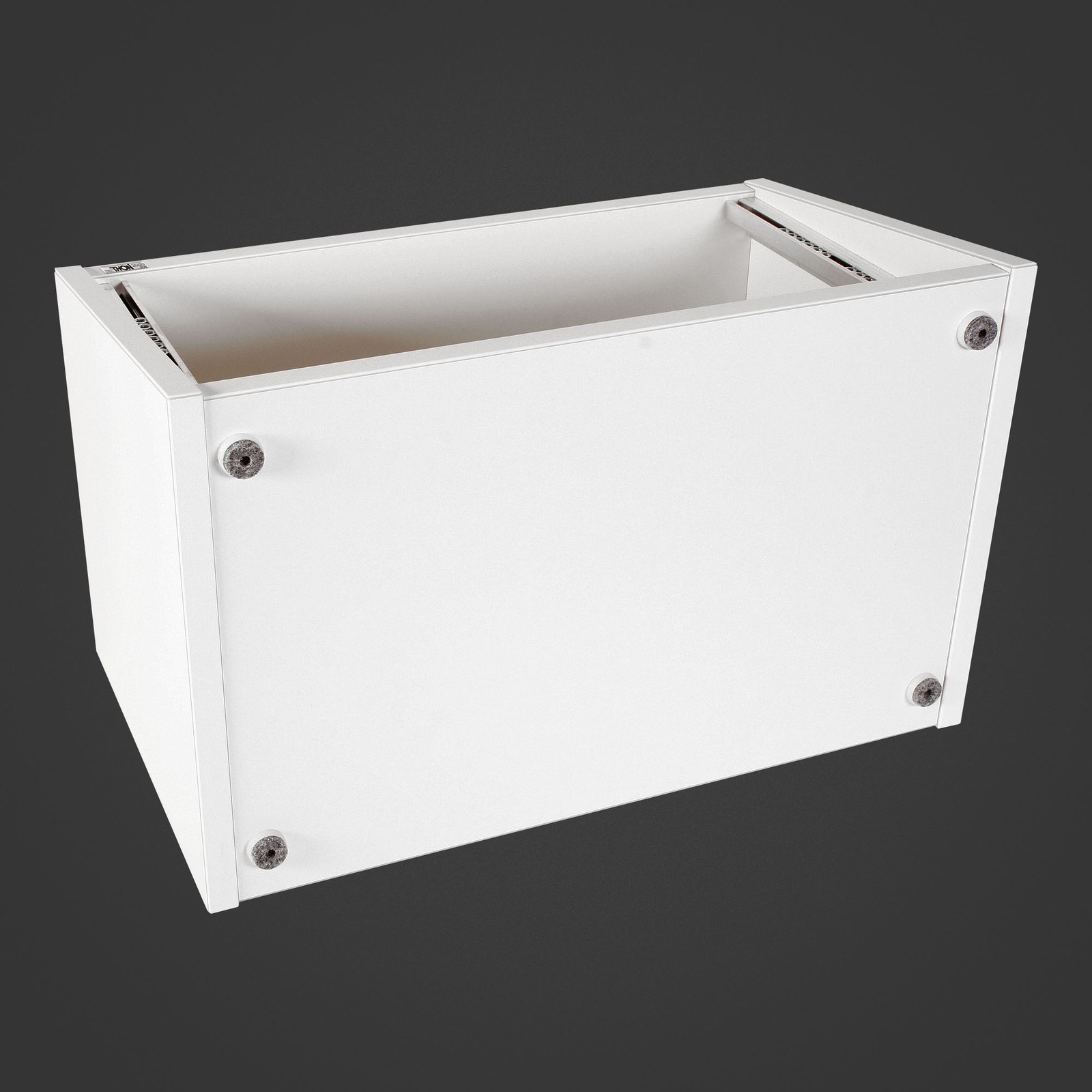 Thon Studio Desktop Rack 6U white, Unterseite des 6 HE Desktop-Rack