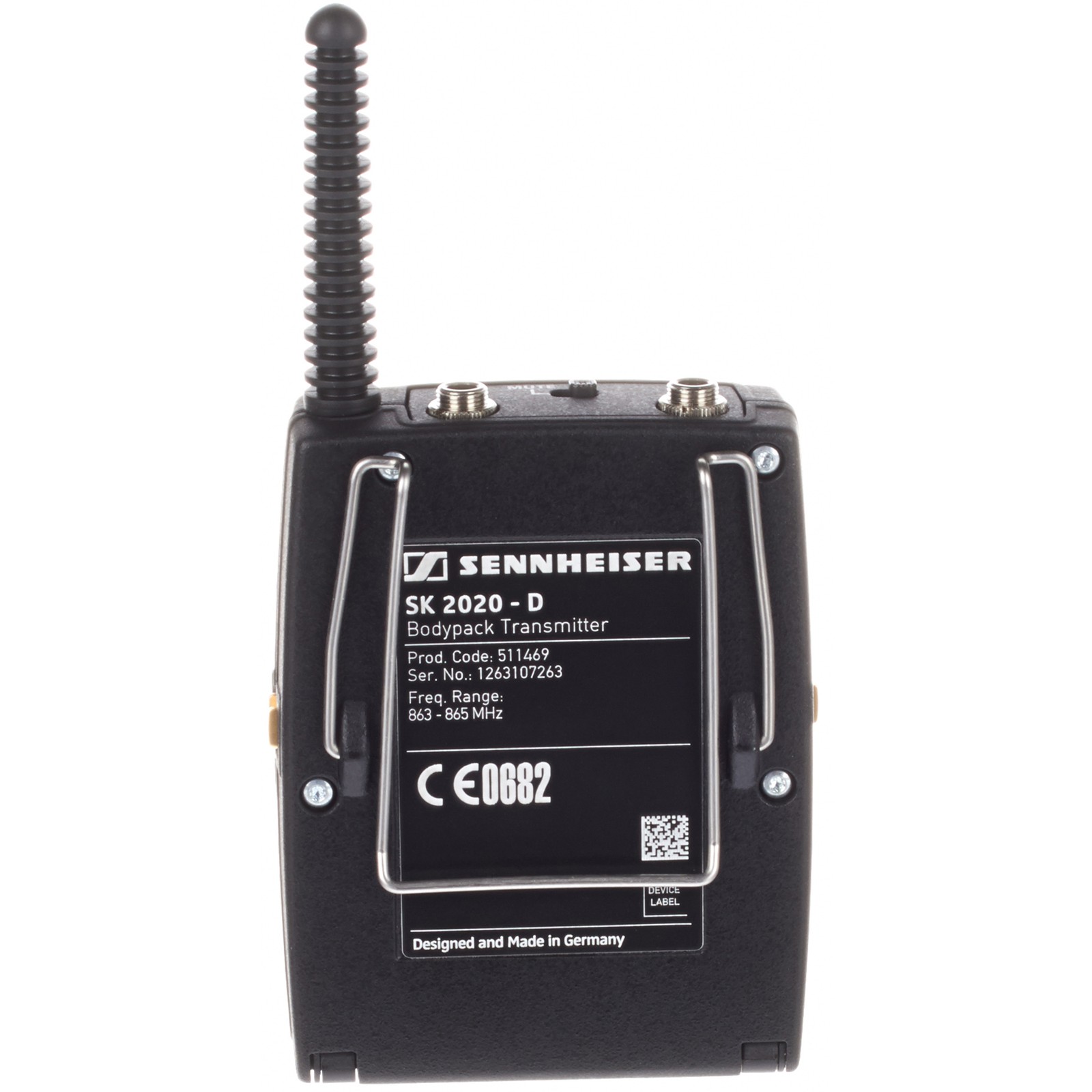 Sennheiser SK 2020-D Taschensender, Logo auf der Rückseite
