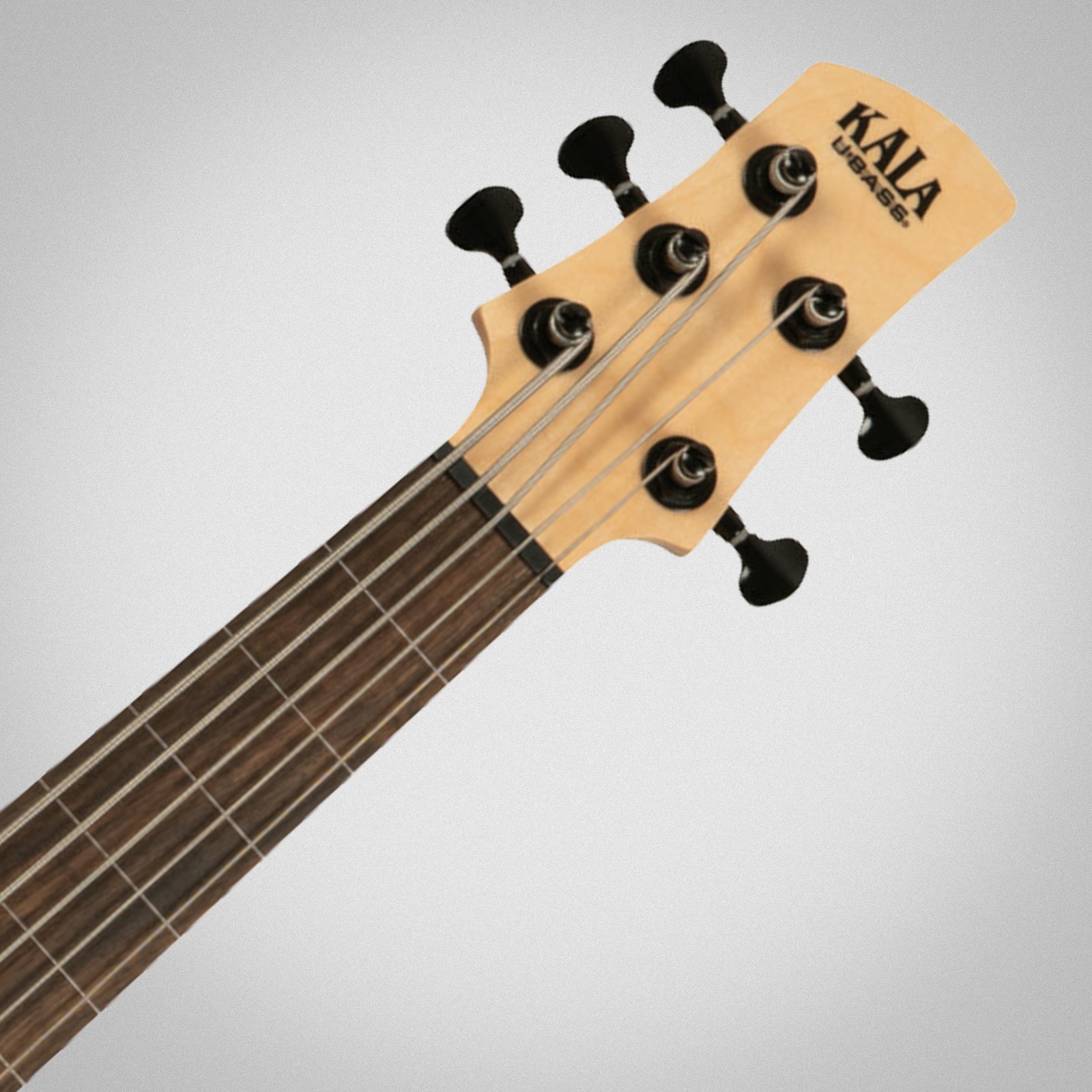 Kala U-Bass Solid Body 5-Str FL JBK, Kopfplatte mit Logo