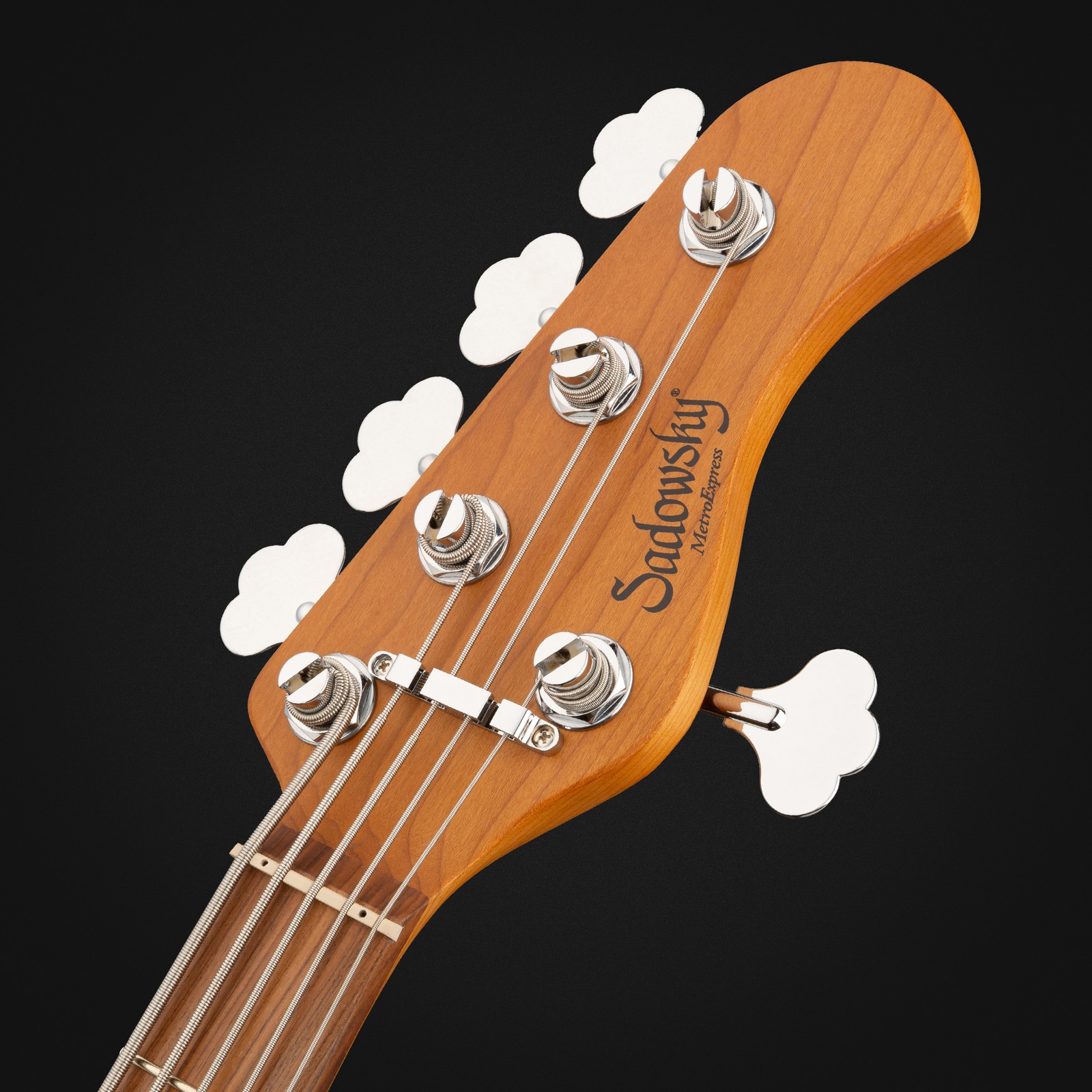 Sadowsky MetroExpress 21 Vintage JJ5 Morado Tobacco Sunburst, five-string bass, headstock