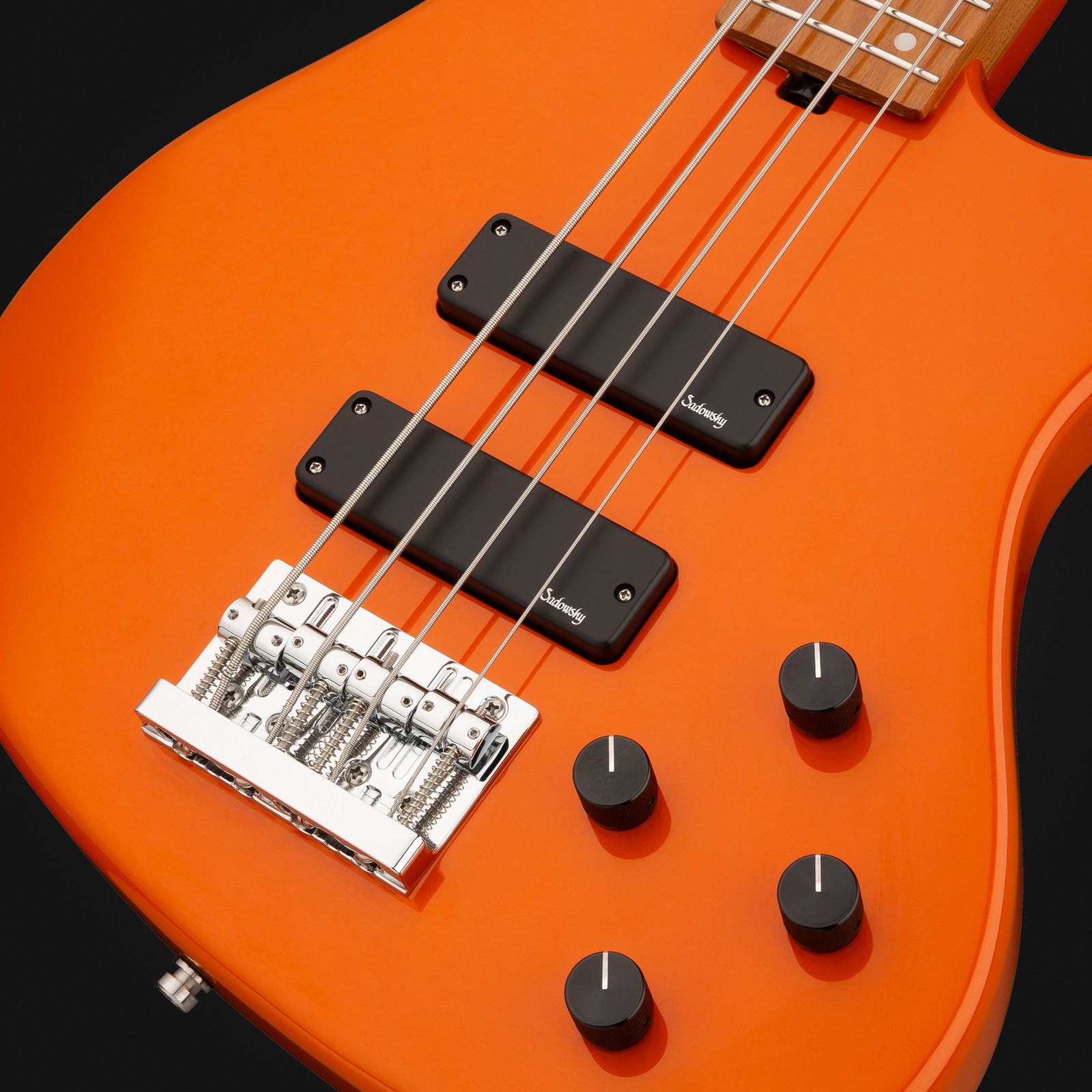Top, Sadowsky MetroExpress 24-4 Modern Maple Candy Orange, bass guitar