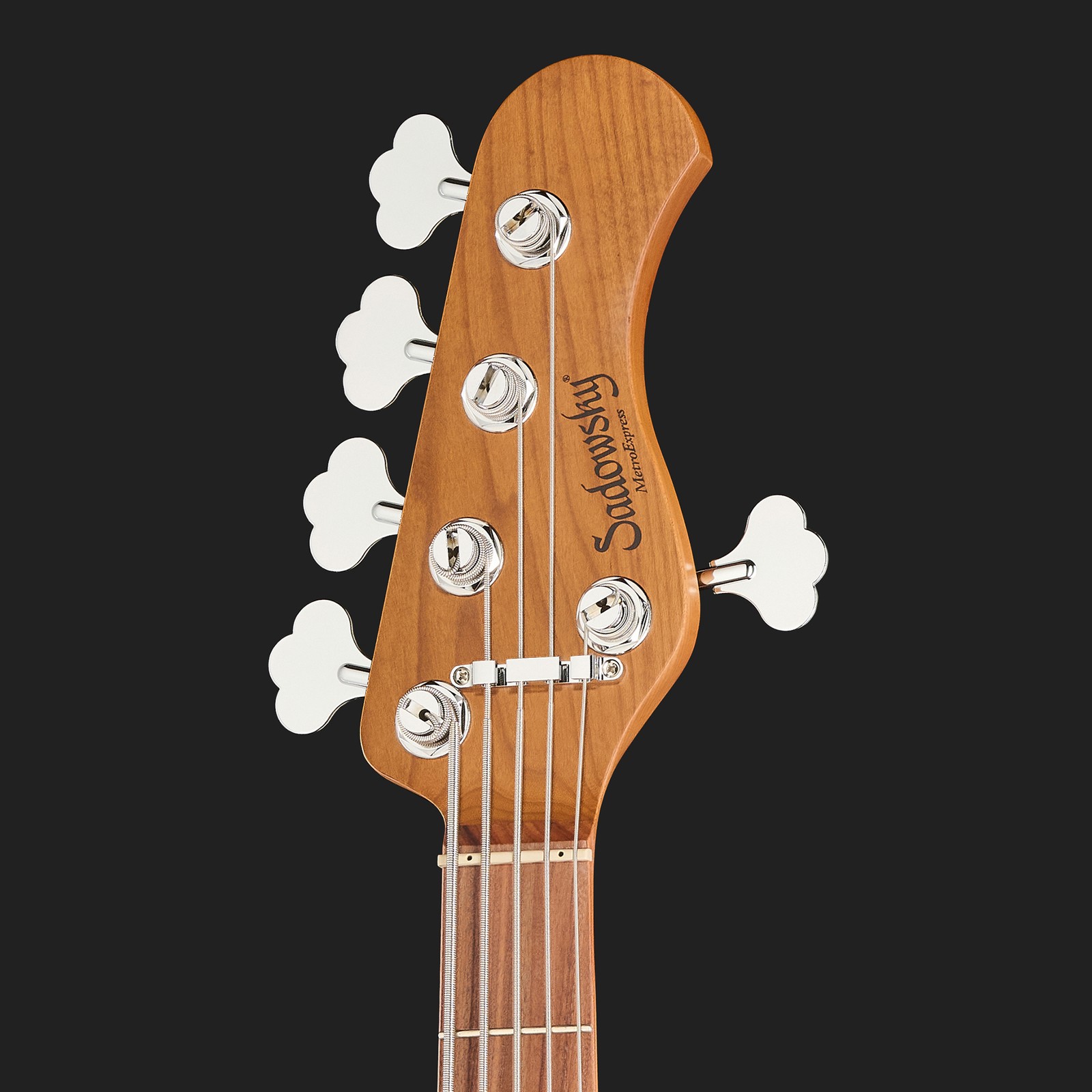 Sadowsky MetroExpress 21 Vintage M5 Morado CAO, electric five-string bass, headstock