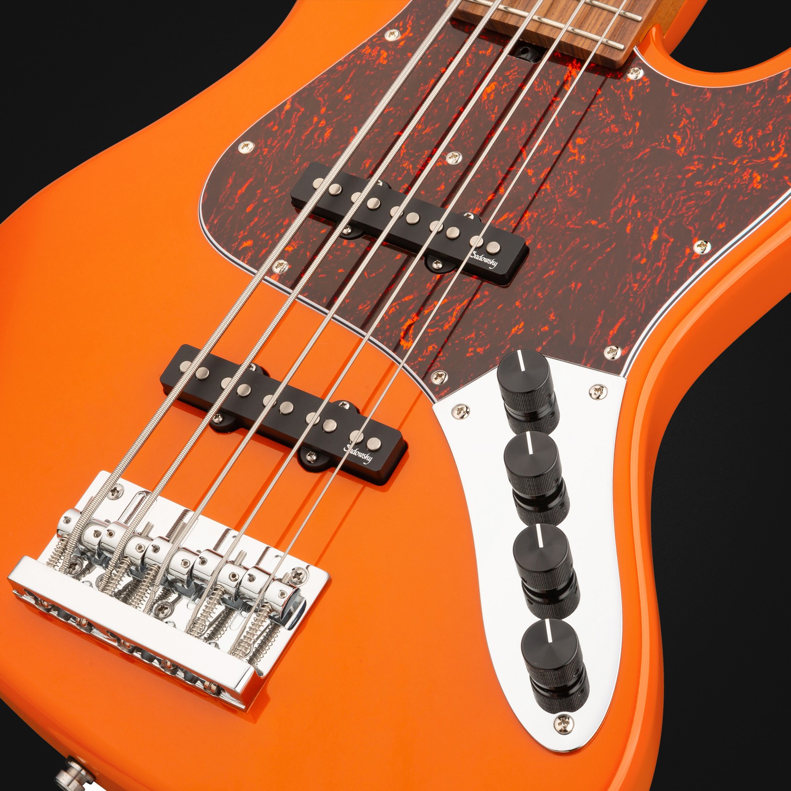 Sadowsky MetroExpress 21 Vintage JJ5 Morado Orange, five-string bass guitar, top