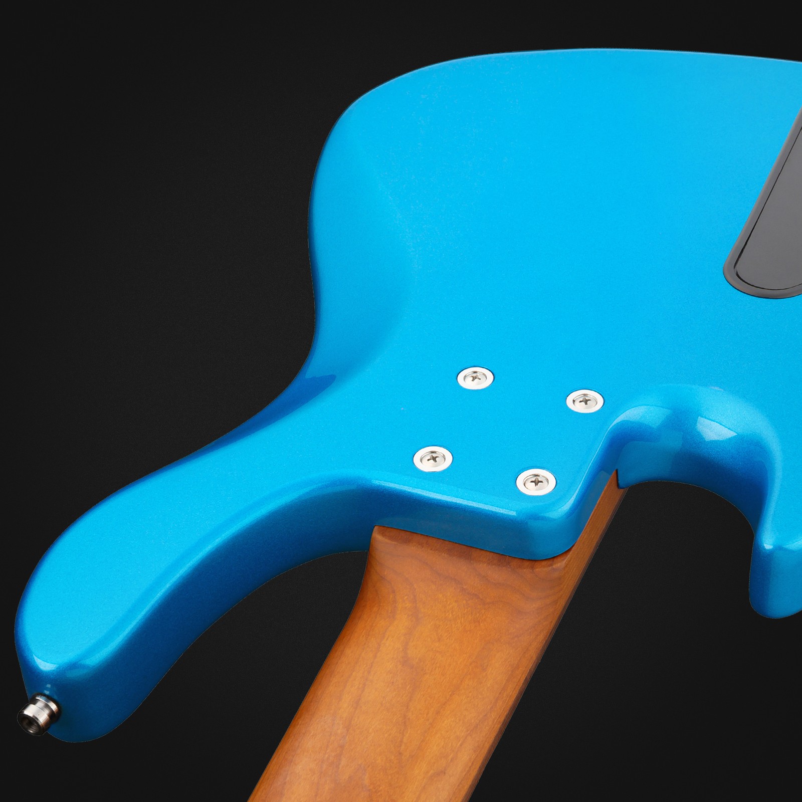 Rear view, Sadowsky MetroExpress 24 Modern 5 Morado Ocean Blue, five-string bass guitar