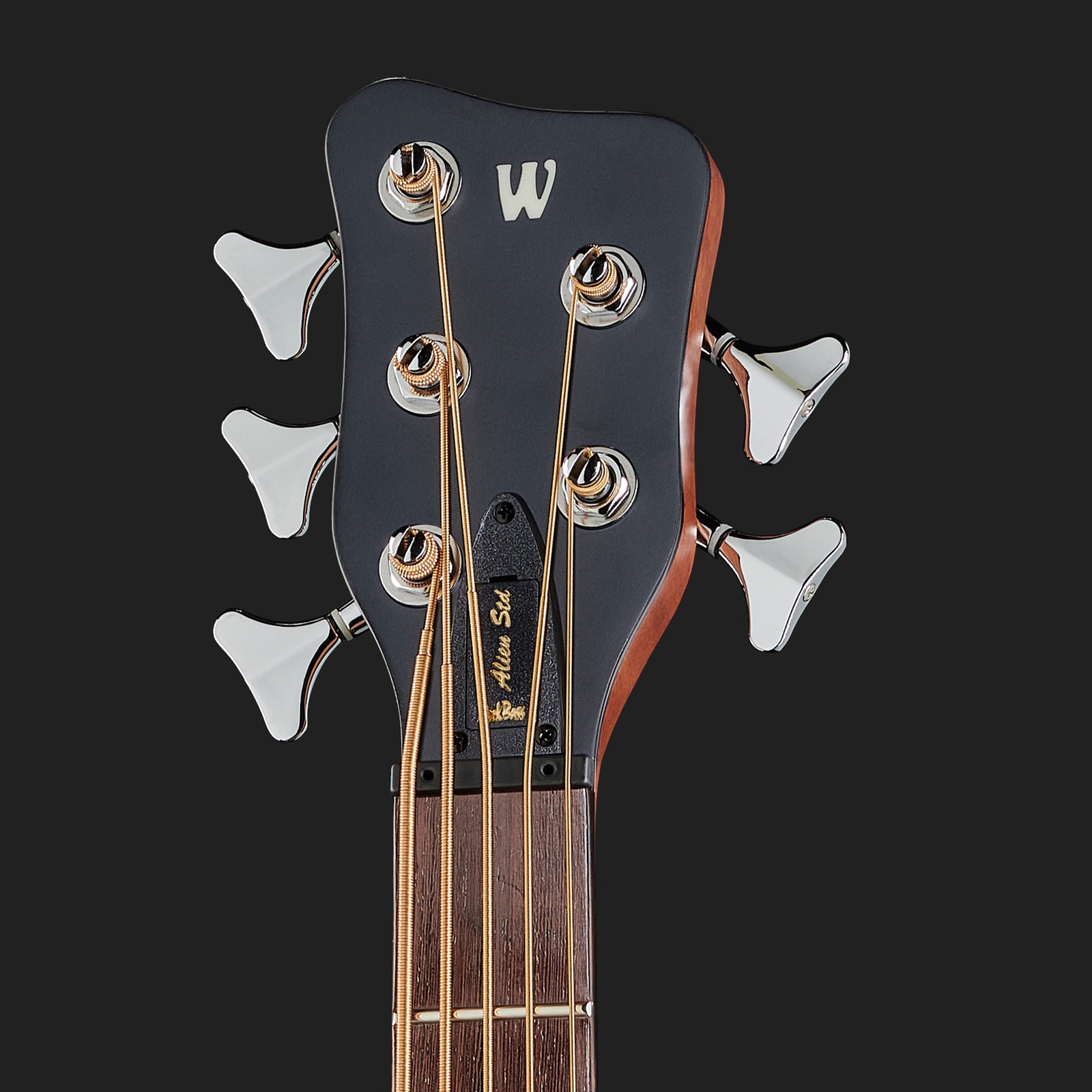 Headstock, Warwick RockBass Alien Standard 5 Natural, five-string bass guitar