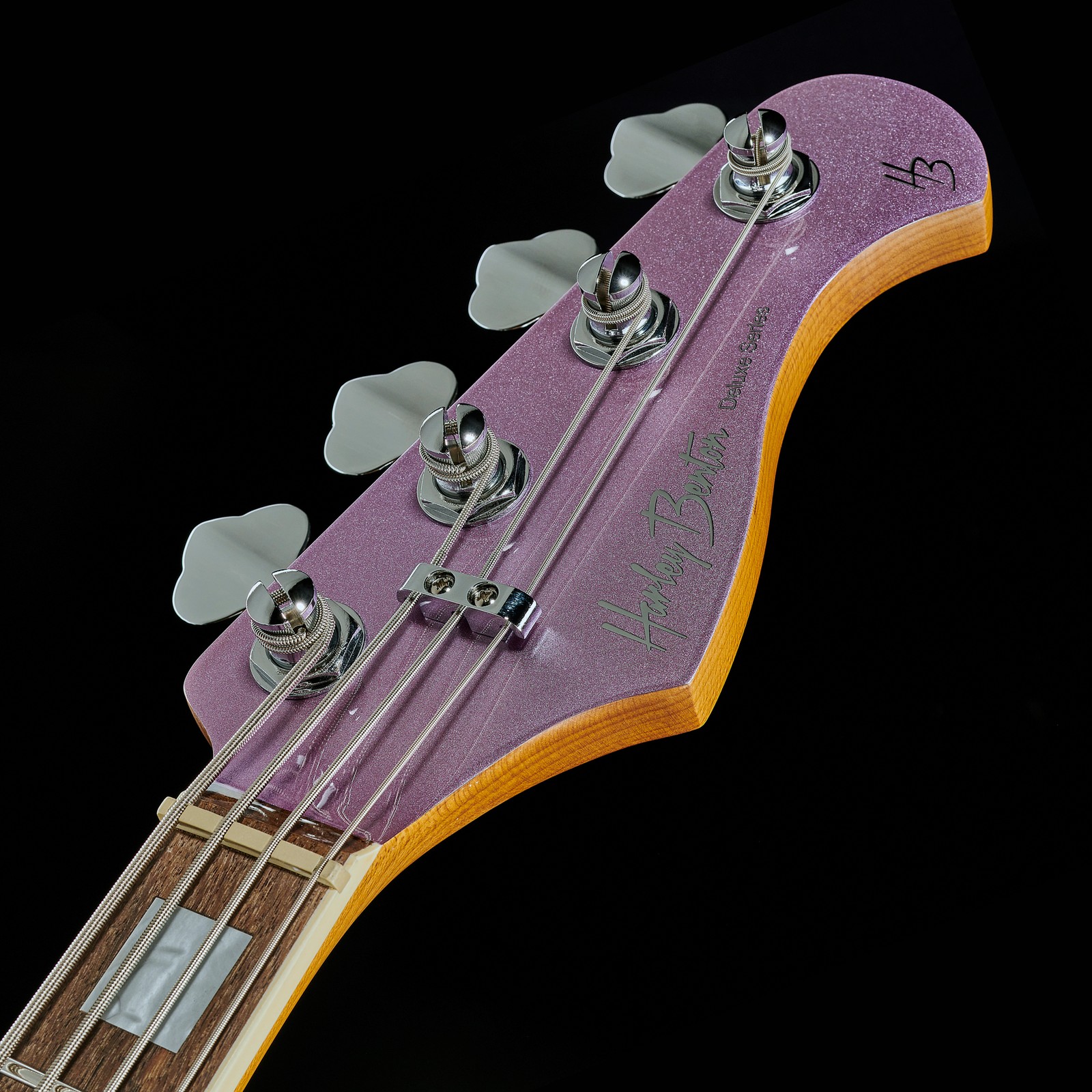 Harley Benton MV-4P Burgundy Mist, Kopfplatte mit Logo